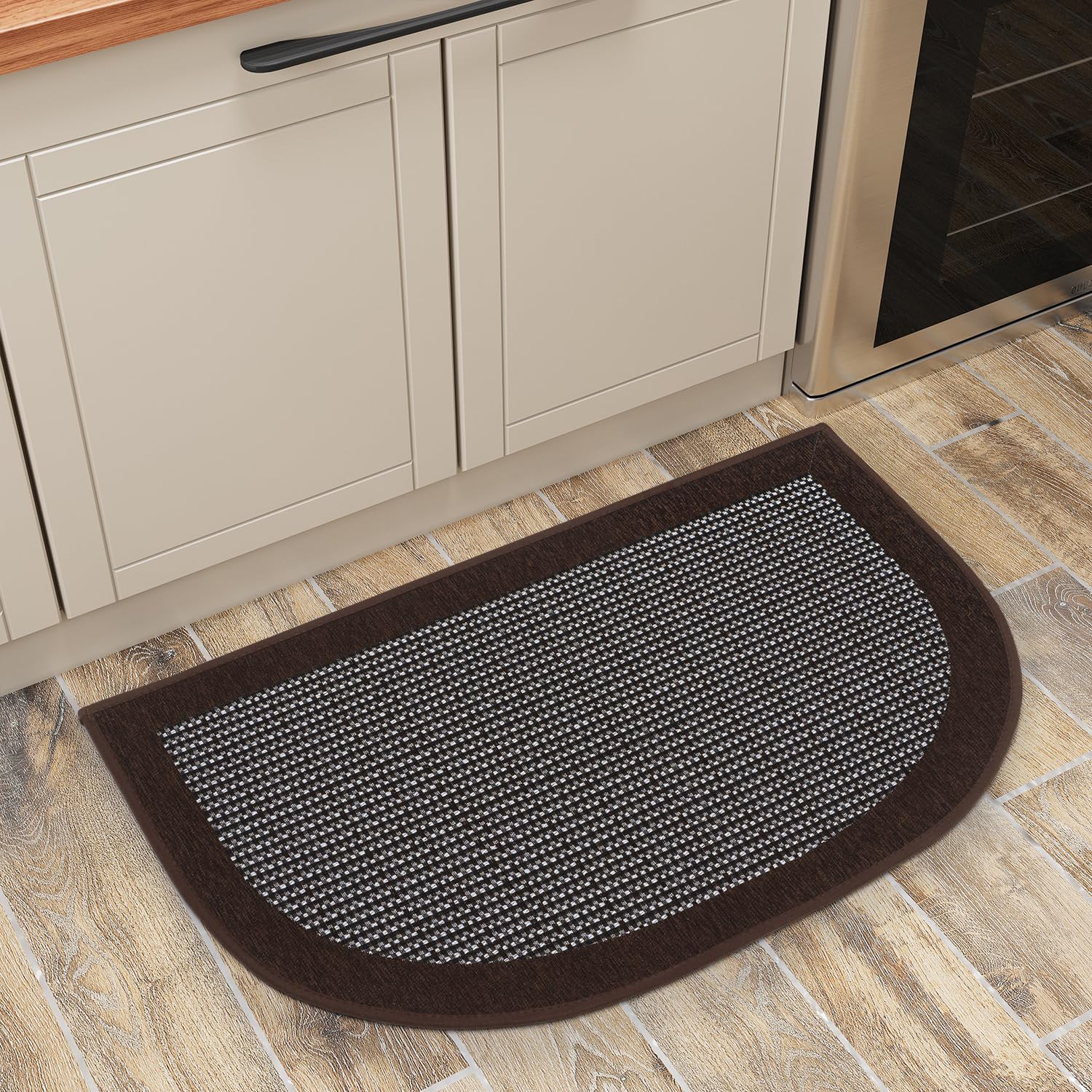 PADOOR Kitchen Mats for Floor, Kitchen Rugs Non Slip Washable, Rubber Backed Kitchen Runner Super Absorbent Kitchen Floor Mat Sink Rug, 20”x47” Grey