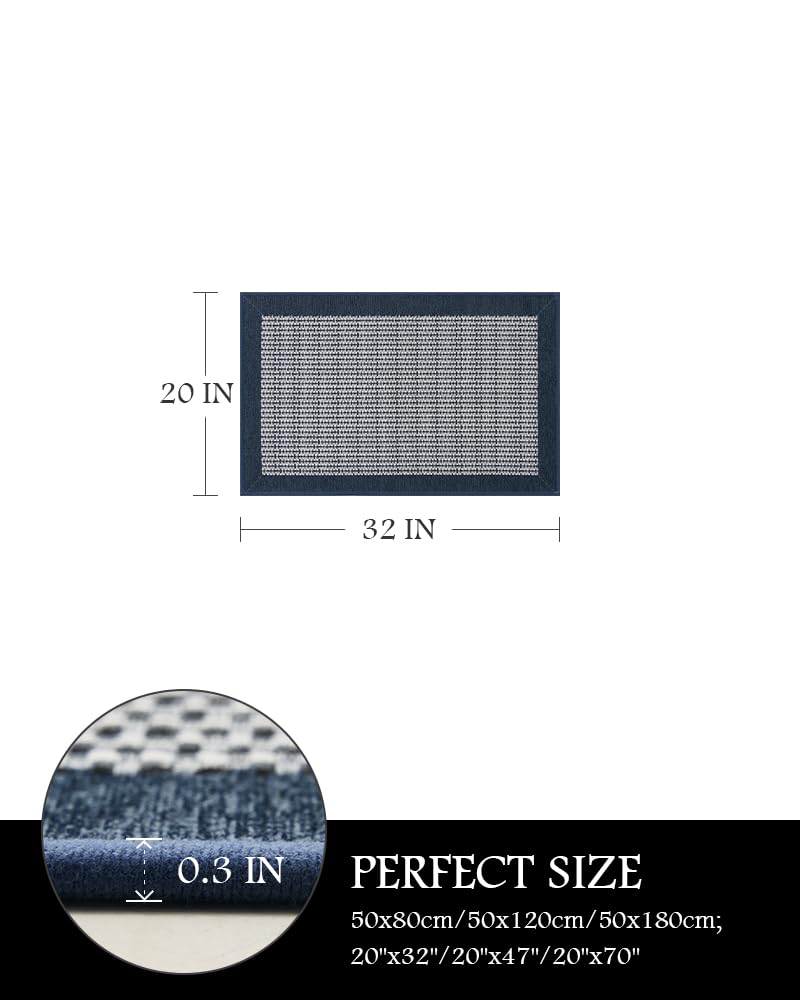 PADOOR Kitchen Mats for Floor, Kitchen Rugs Non Slip Washable, Rubber Backed Kitchen Runner Super Absorbent Kitchen Floor Mat Sink Rug, 20”x47” Grey