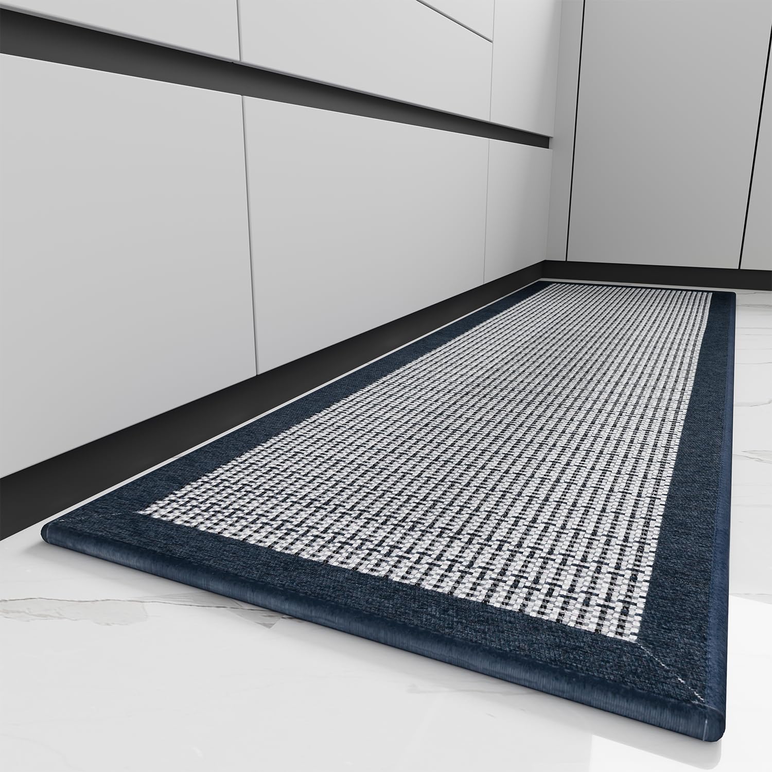 PADOOR Kitchen Mats for Floor, Kitchen Rugs Non Slip Washable, Rubber Backed Kitchen Runner Super Absorbent Kitchen Floor Mat Sink Rug, 20”x47” Grey