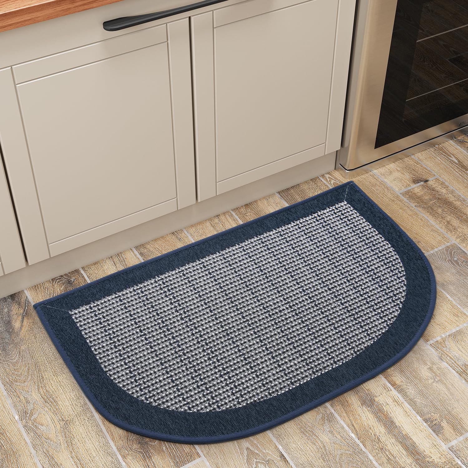 PADOOR Kitchen Mats for Floor, Kitchen Rugs Non Slip Washable, Rubber Backed Kitchen Runner Super Absorbent Kitchen Floor Mat Sink Rug, 20”x47” Grey