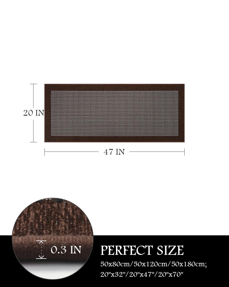 PADOOR Kitchen Mats for Floor, Kitchen Rugs Non Slip Washable, Rubber Backed Kitchen Runner Super Absorbent Kitchen Floor Mat Sink Rug, 20”x47” Grey