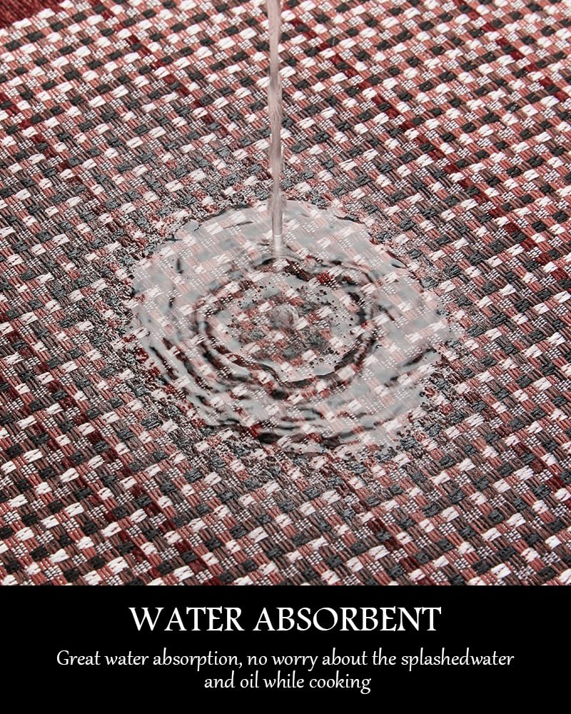 PADOOR Kitchen Mats for Floor, Kitchen Rugs Non Slip Washable, Rubber Backed Kitchen Runner Super Absorbent Kitchen Floor Mat Sink Rug, 20”x47” Grey