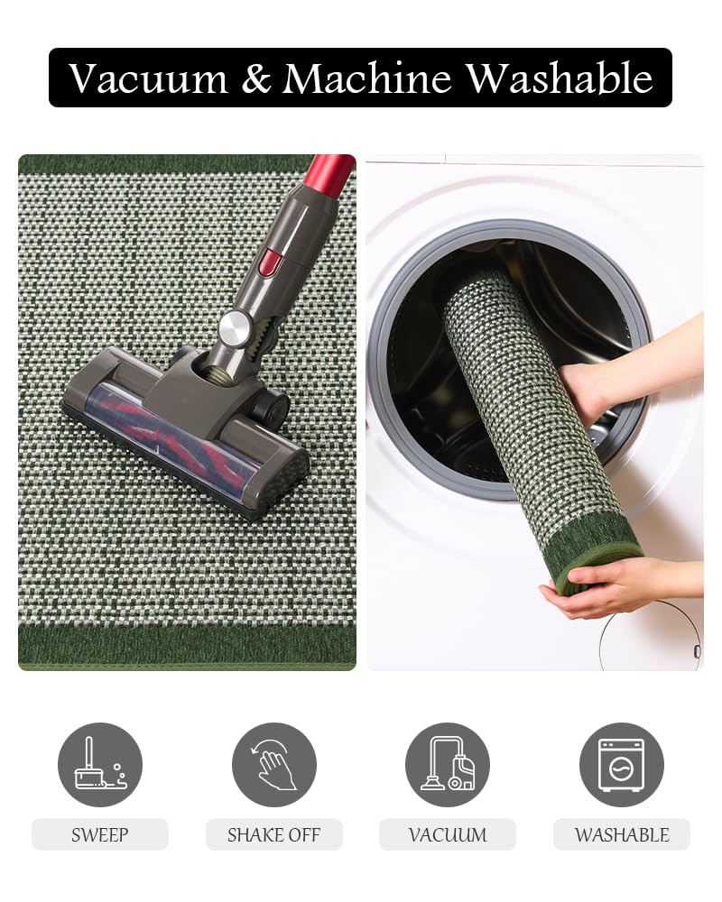 PADOOR Kitchen Mats for Floor, Kitchen Rugs Non Slip Washable, Rubber Backed Kitchen Runner Super Absorbent Kitchen Floor Mat Sink Rug, 20”x47” Grey