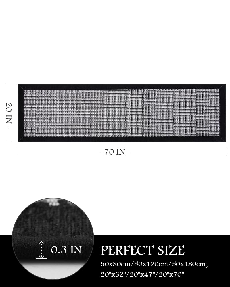 PADOOR Kitchen Mats for Floor, Kitchen Rugs Non Slip Washable, Rubber Backed Kitchen Runner Super Absorbent Kitchen Floor Mat Sink Rug, 20”x47” Grey