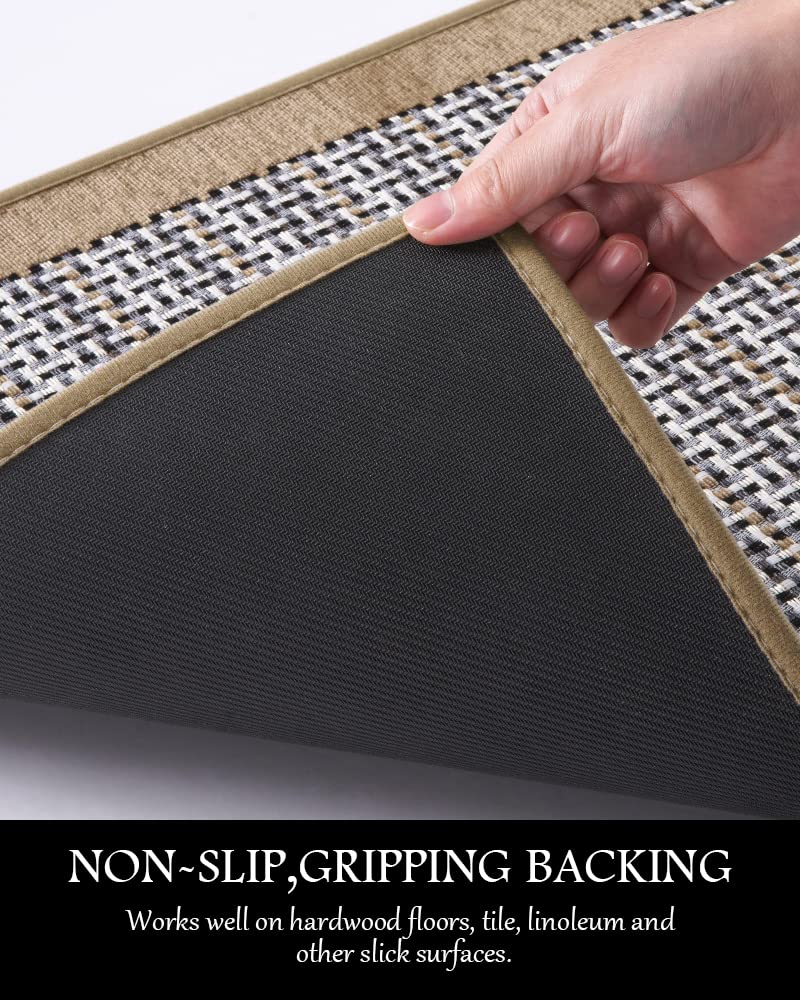 PADOOR Kitchen Mats for Floor, Kitchen Rugs Non Slip Washable, Rubber Backed Kitchen Runner Super Absorbent Kitchen Floor Mat Sink Rug, 20”x47” Grey