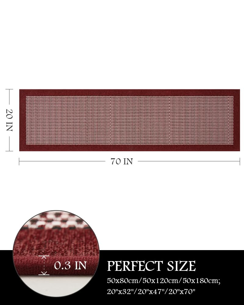 PADOOR Kitchen Mats for Floor, Kitchen Rugs Non Slip Washable, Rubber Backed Kitchen Runner Super Absorbent Kitchen Floor Mat Sink Rug, 20”x47” Grey