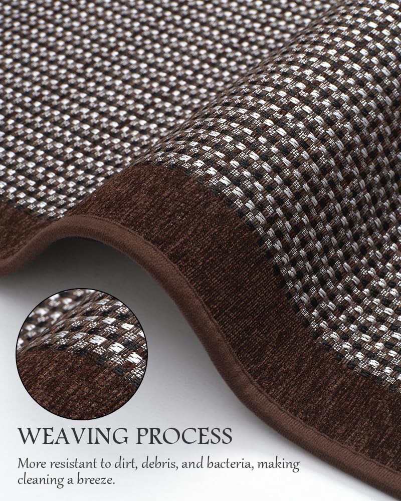 PADOOR Kitchen Mats for Floor, Kitchen Rugs Non Slip Washable, Rubber Backed Kitchen Runner Super Absorbent Kitchen Floor Mat Sink Rug, 20”x47” Grey