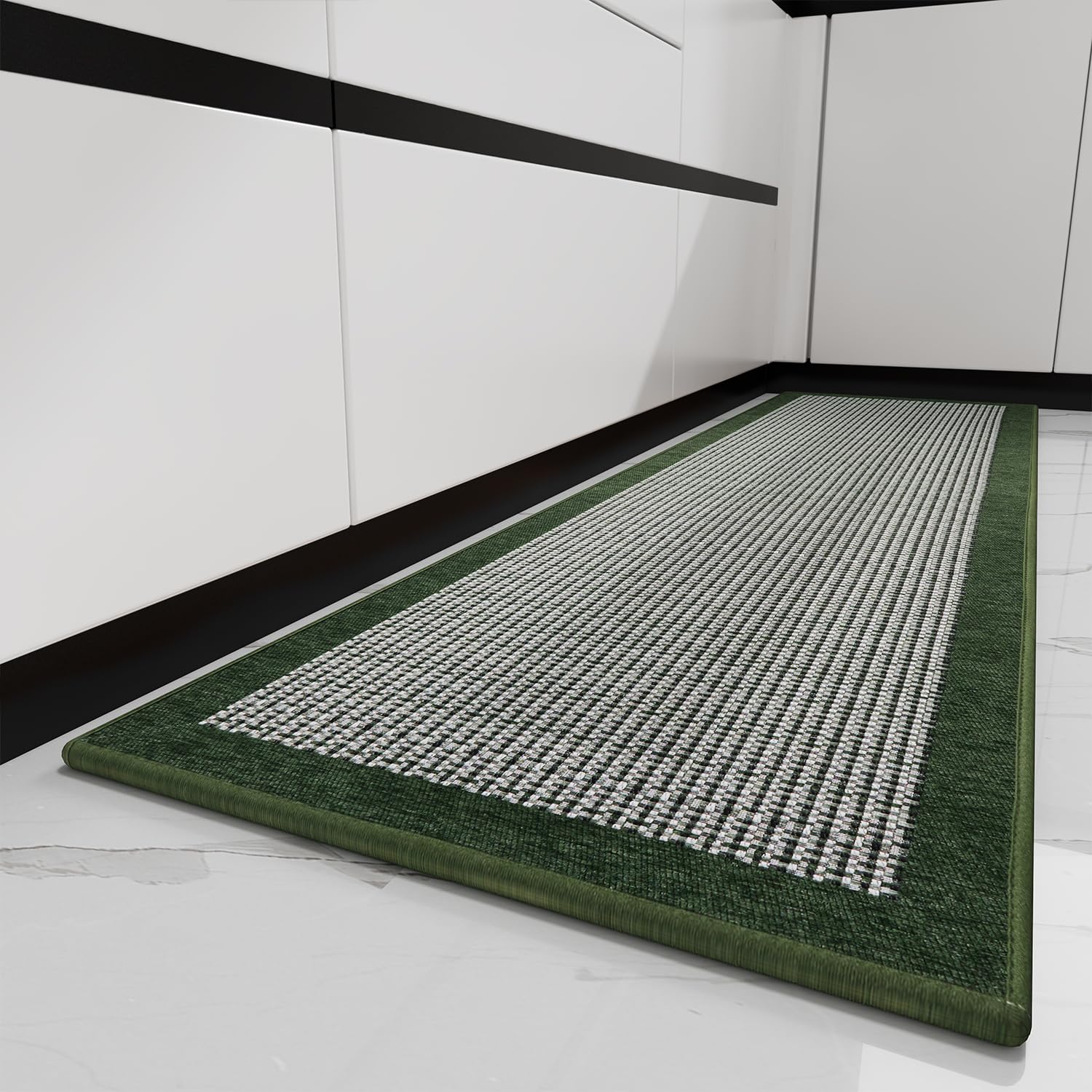 PADOOR Kitchen Mats for Floor, Kitchen Rugs Non Slip Washable, Rubber Backed Kitchen Runner Super Absorbent Kitchen Floor Mat Sink Rug, 20”x47” Grey