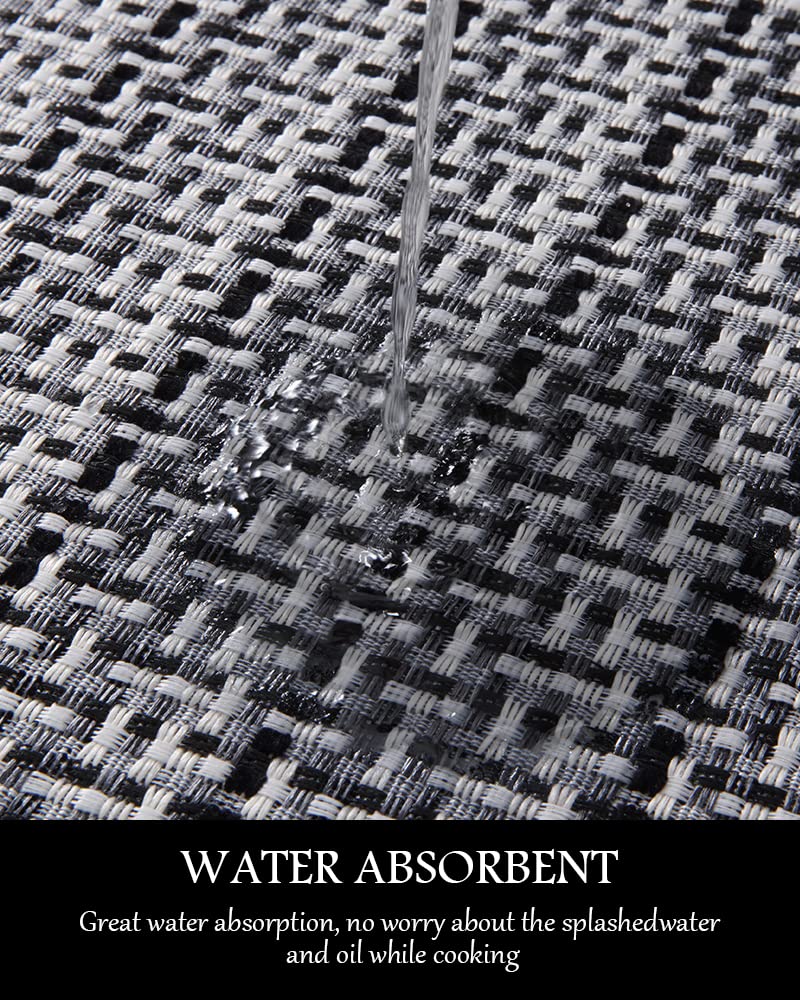 PADOOR Kitchen Mats for Floor, Kitchen Rugs Non Slip Washable, Rubber Backed Kitchen Runner Super Absorbent Kitchen Floor Mat Sink Rug, 20”x47” Grey