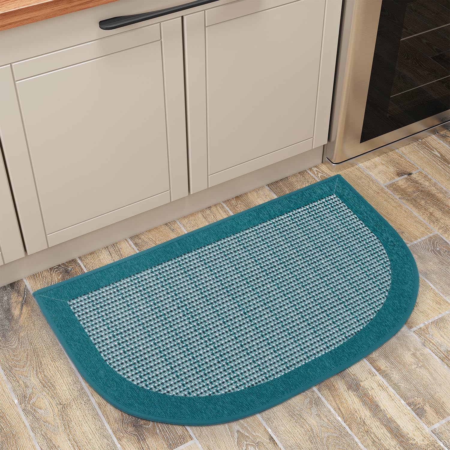PADOOR Kitchen Mats for Floor, Kitchen Rugs Non Slip Washable, Rubber Backed Kitchen Runner Super Absorbent Kitchen Floor Mat Sink Rug, 20”x47” Grey