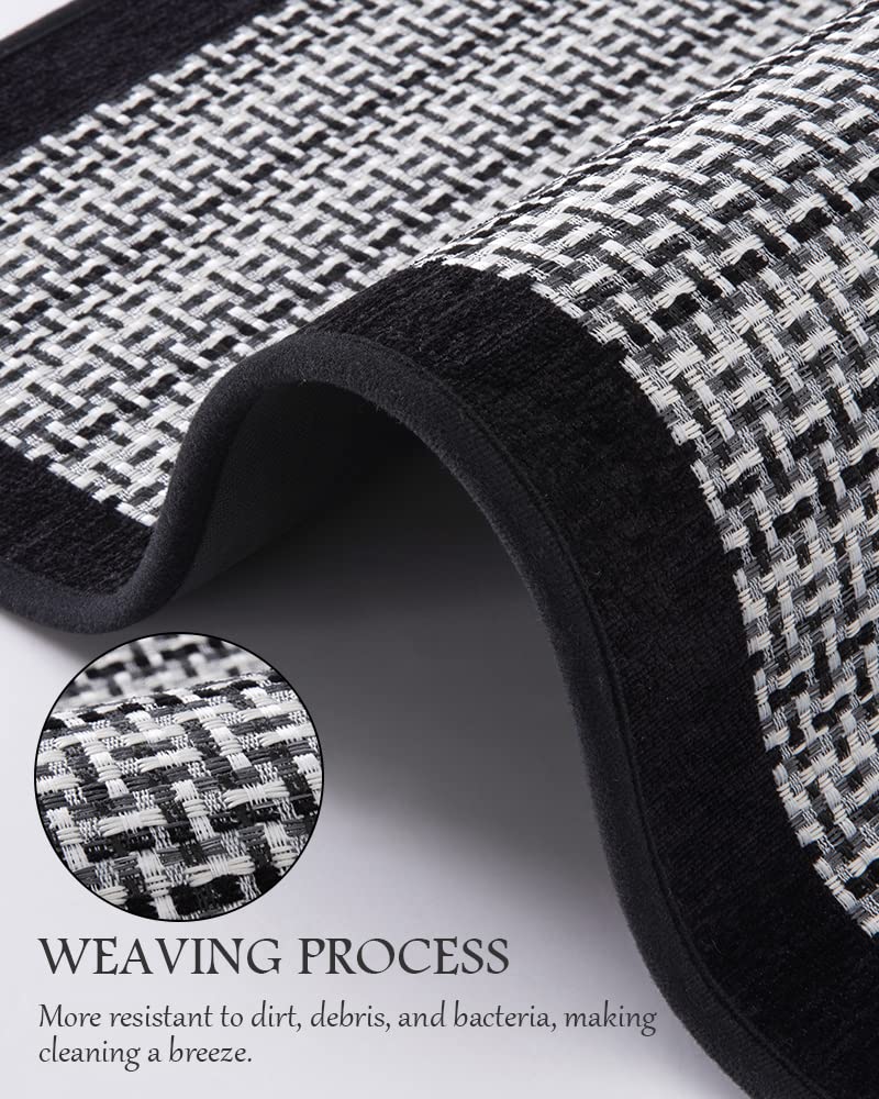 PADOOR Kitchen Mats for Floor, Kitchen Rugs Non Slip Washable, Rubber Backed Kitchen Runner Super Absorbent Kitchen Floor Mat Sink Rug, 20”x47” Grey