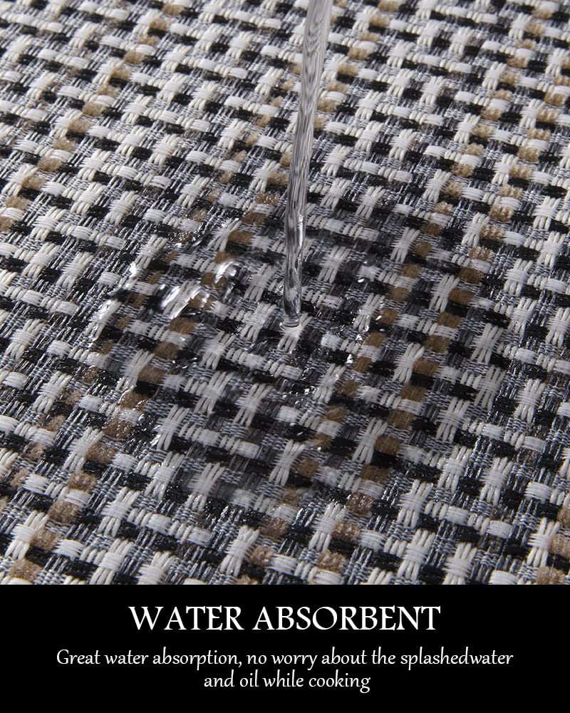 PADOOR Kitchen Mats for Floor, Kitchen Rugs Non Slip Washable, Rubber Backed Kitchen Runner Super Absorbent Kitchen Floor Mat Sink Rug, 20”x47” Grey