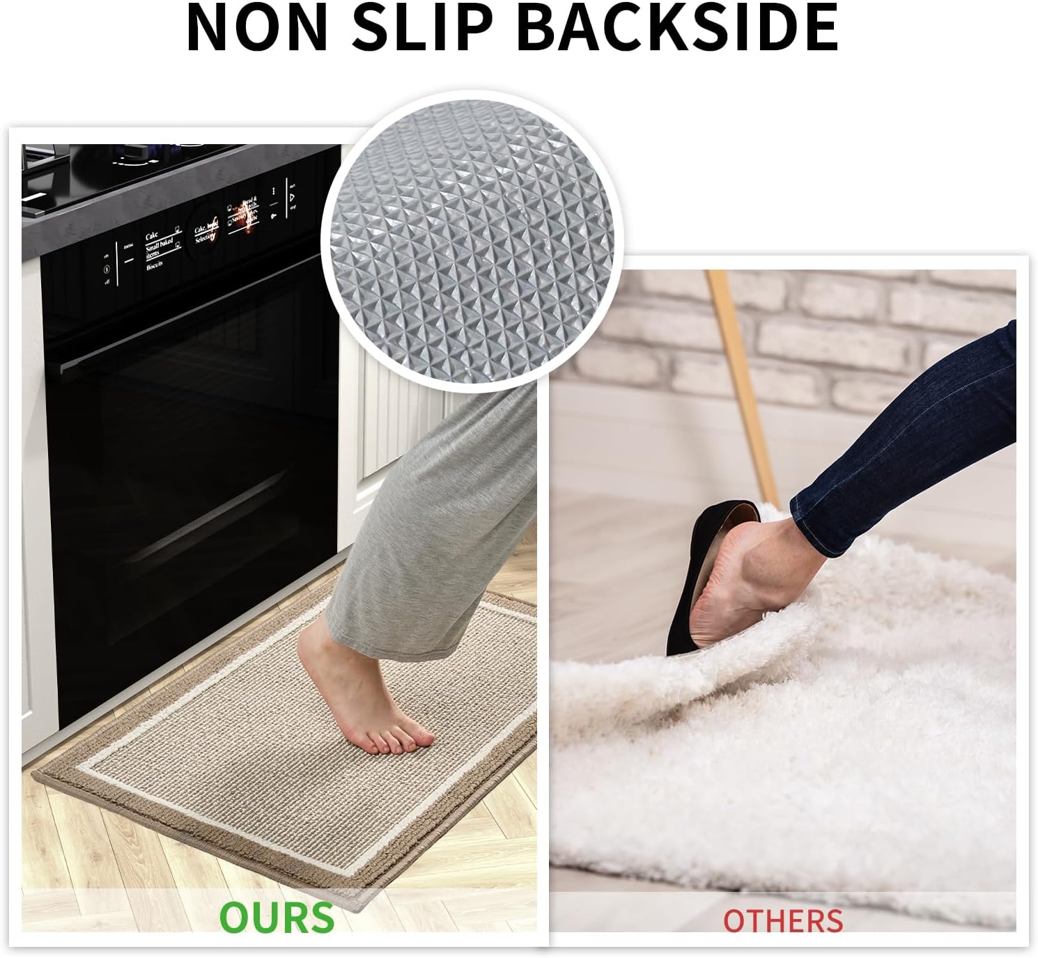 PADOOR Kitchen Rug Set Non Slip Washable