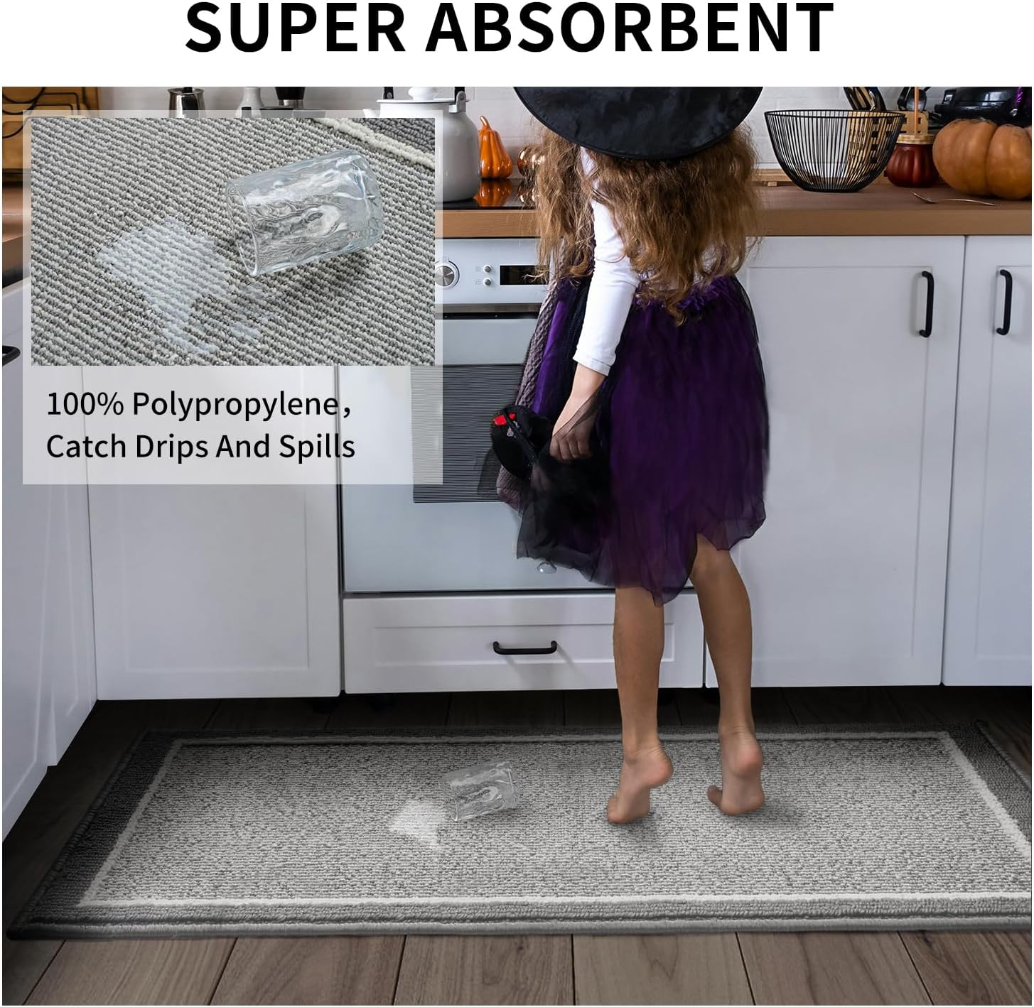 PADOOR Kitchen Rug Set Non Slip Washable