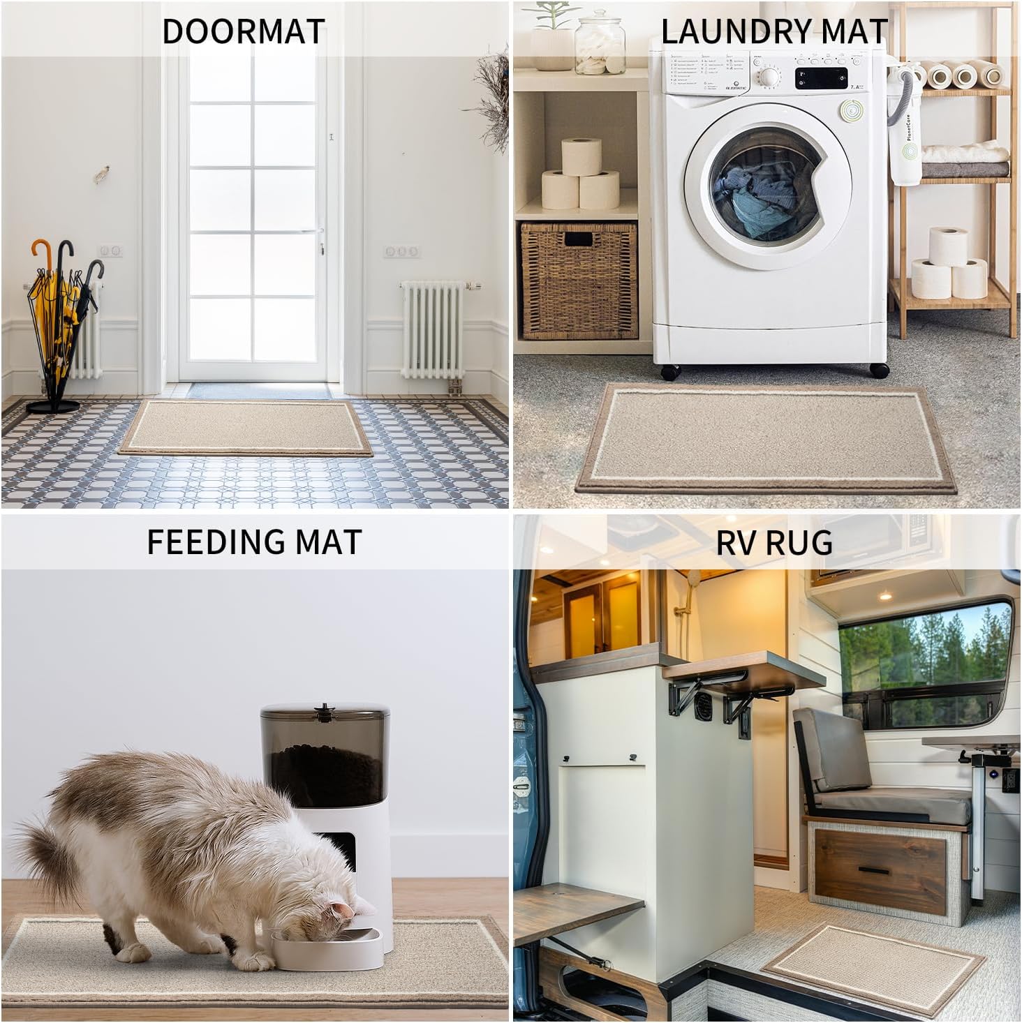 PADOOR Kitchen Rug Set Non Slip Washable