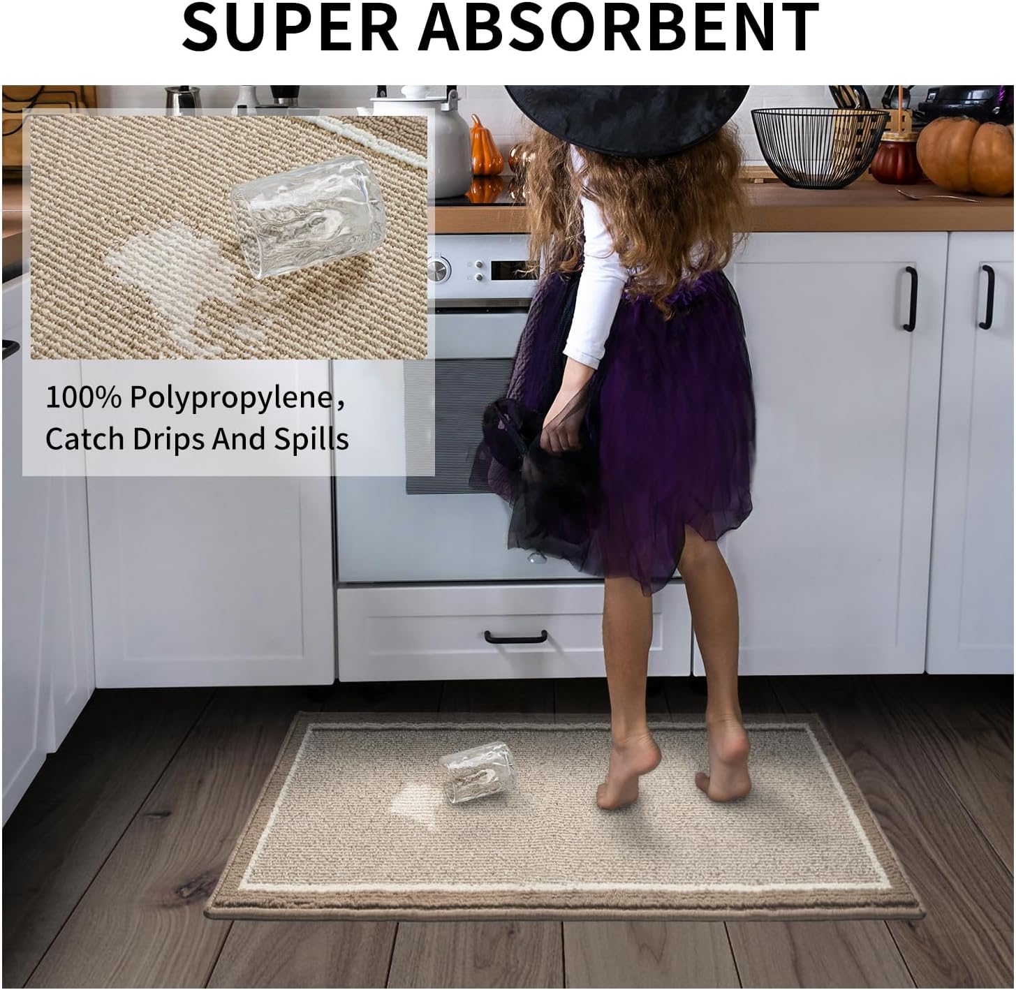 PADOOR Kitchen Rug Set Non Slip Washable