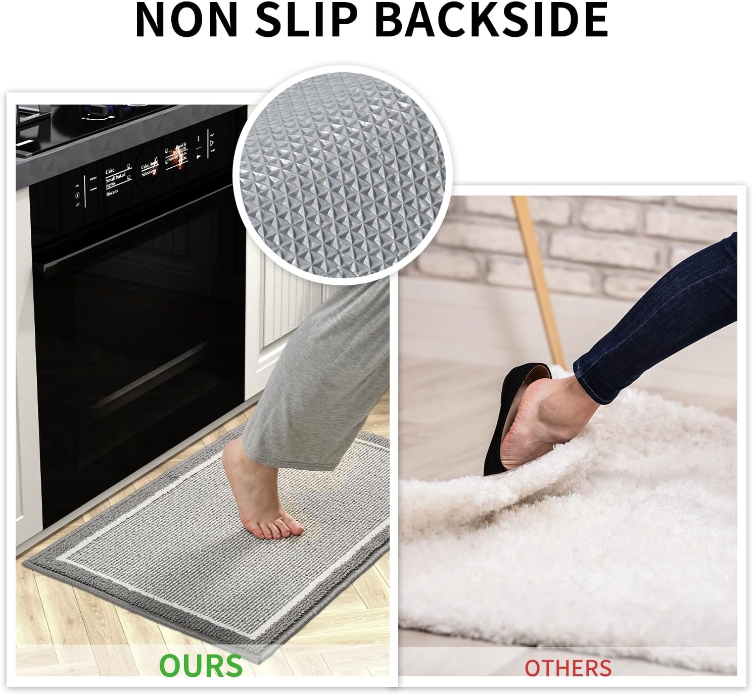 PADOOR Kitchen Rug Set Non Slip Washable