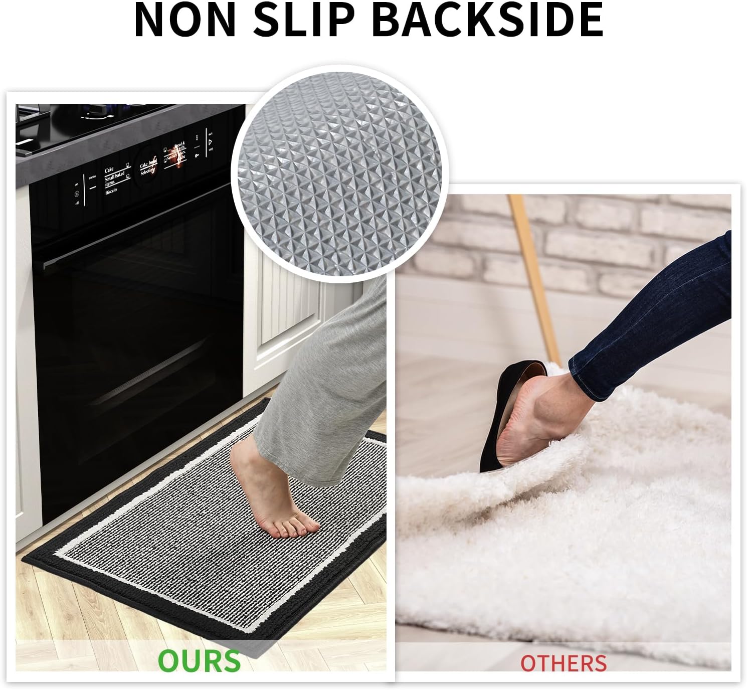 PADOOR Kitchen Rugs Set Non Slip Washable