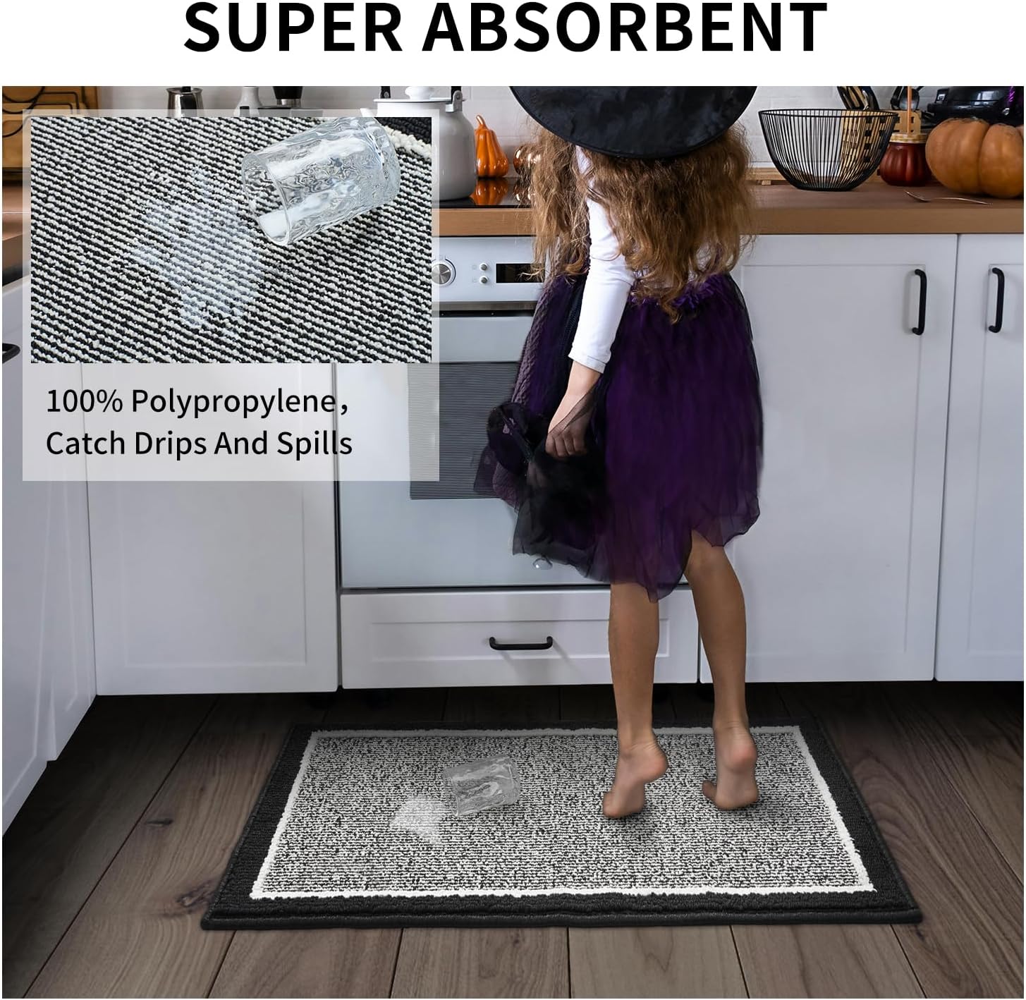 PADOOR Kitchen Rugs Set Non Slip Washable