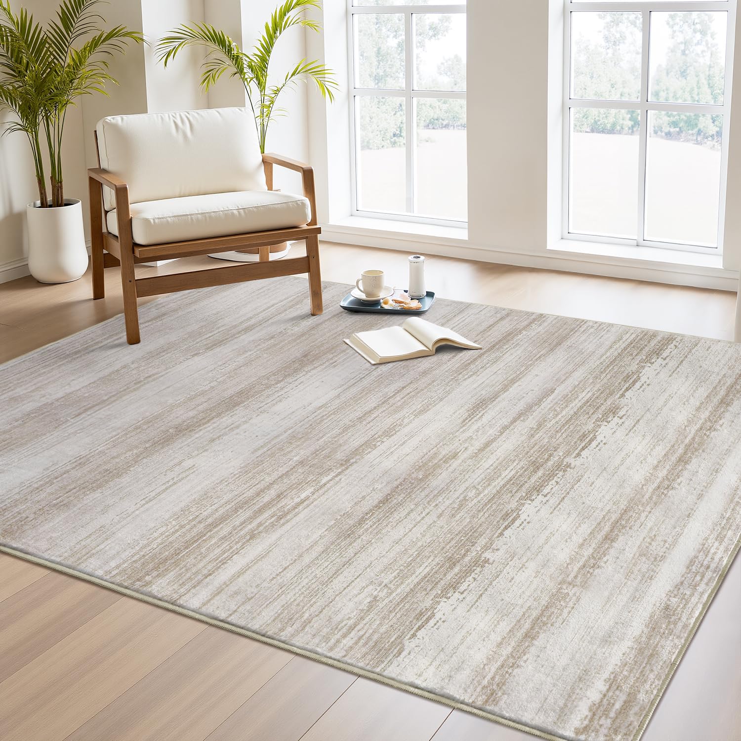 PADOOR Modern Abstract Runner Rug - 2x6 Washable Hallway Rugs, Ultra Soft Non-Slip Low Pile Floor Rugs for Hallway Entryway Kitchen Bedroom Bedside Laundry Room Grey