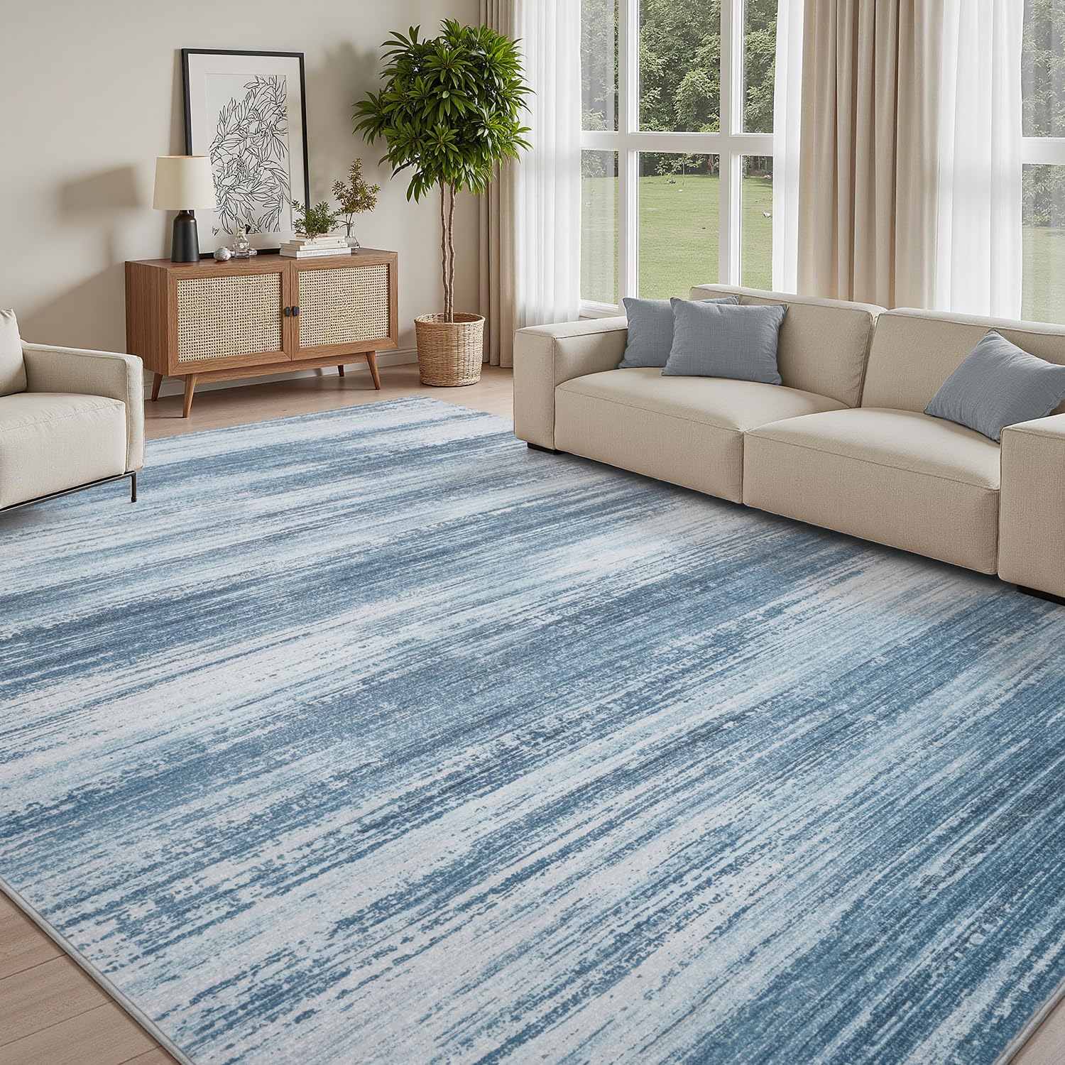 PADOOR Modern Abstract Runner Rug - 2x6 Washable Hallway Rugs, Ultra Soft Non-Slip Low Pile Floor Rugs for Hallway Entryway Kitchen Bedroom Bedside Laundry Room Grey