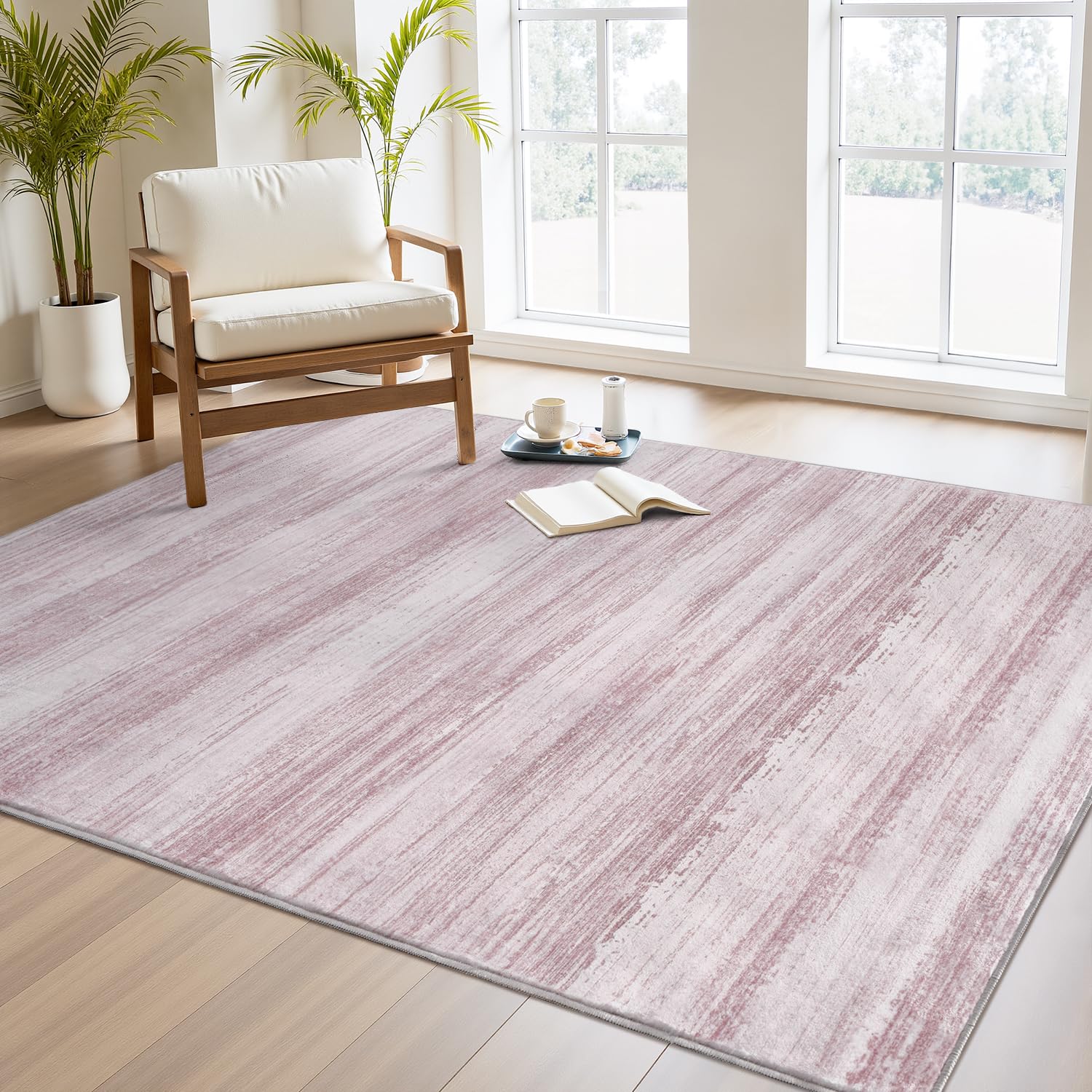 PADOOR Modern Abstract Runner Rug - 2x6 Washable Hallway Rugs, Ultra Soft Non-Slip Low Pile Floor Rugs for Hallway Entryway Kitchen Bedroom Bedside Laundry Room Grey