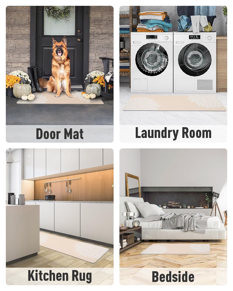 PADOOR-No Stains Bathroom Runner Rug-Bath Mats for Bathroom Non Slip-Super Absorbent Bath Floor Mat Quick Dry Diatomaceous Earth Bath Rug-Large Bathmat-17'' x47''