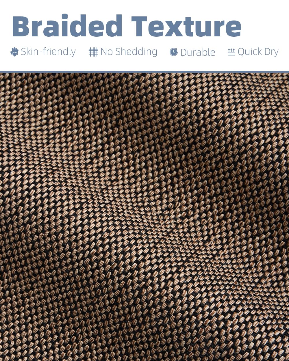 PADOOR Non-Slip Bath Mat With Rubber-Backing, Braided Absorbent Machine Washable Thin Rug for Bathroom Floor, Quick Dry, Fits Under Door, 17''x24'' Beige