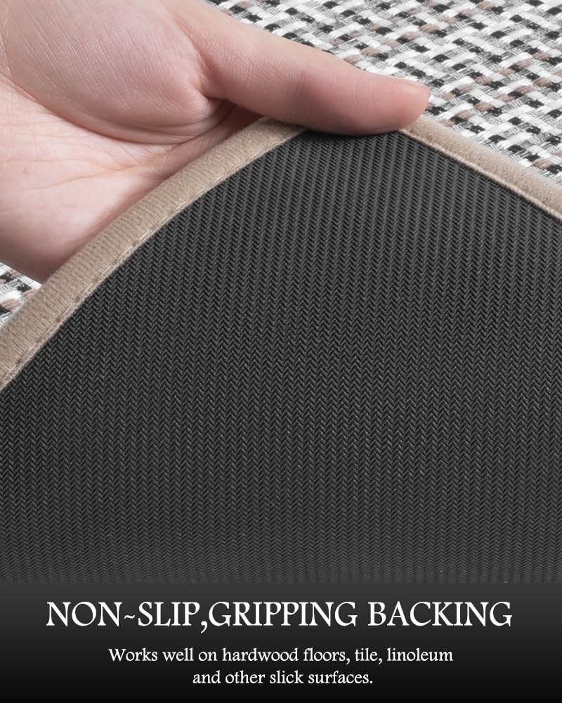 PADOOR Non Slip Kitchen Rugs Sets of 2 - Extra Large 2.5'x6' + 20"x32" Runner Rugs for Kitchen Floor Non Skid Washable, Absorbent Kitchen Mat for in Front of Sink 2 Piece Grey