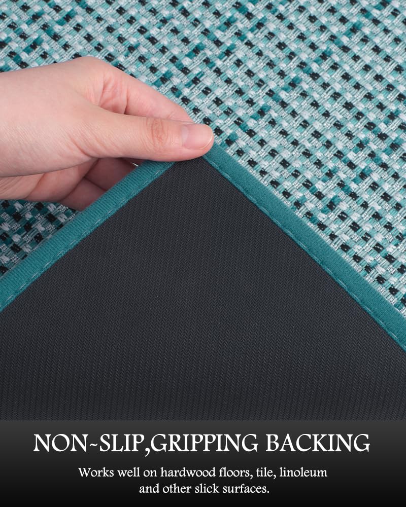 PADOOR Non Slip Kitchen Rugs Sets of 2 - Extra Large 2.5'x6' + 20"x32" Runner Rugs for Kitchen Floor Non Skid Washable, Absorbent Kitchen Mat for in Front of Sink 2 Piece Grey