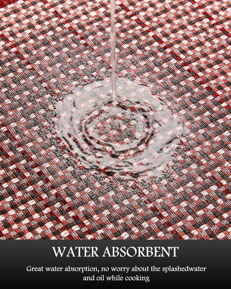 PADOOR Non Slip Kitchen Rugs Sets of 2 - Extra Large 2.5'x6' + 20"x32" Runner Rugs for Kitchen Floor Non Skid Washable, Absorbent Kitchen Mat for in Front of Sink 2 Piece Grey