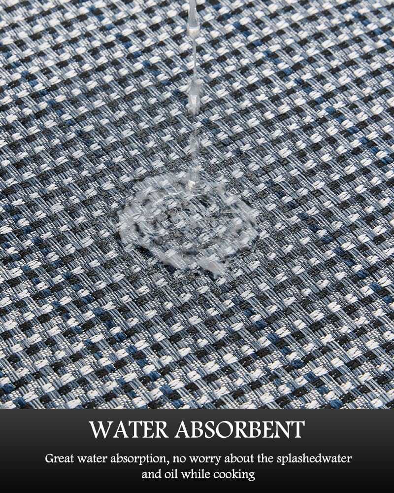 PADOOR Non Slip Kitchen Rugs Sets of 2 - Extra Large 2.5'x6' + 20"x32" Runner Rugs for Kitchen Floor Non Skid Washable, Absorbent Kitchen Mat for in Front of Sink 2 Piece Grey