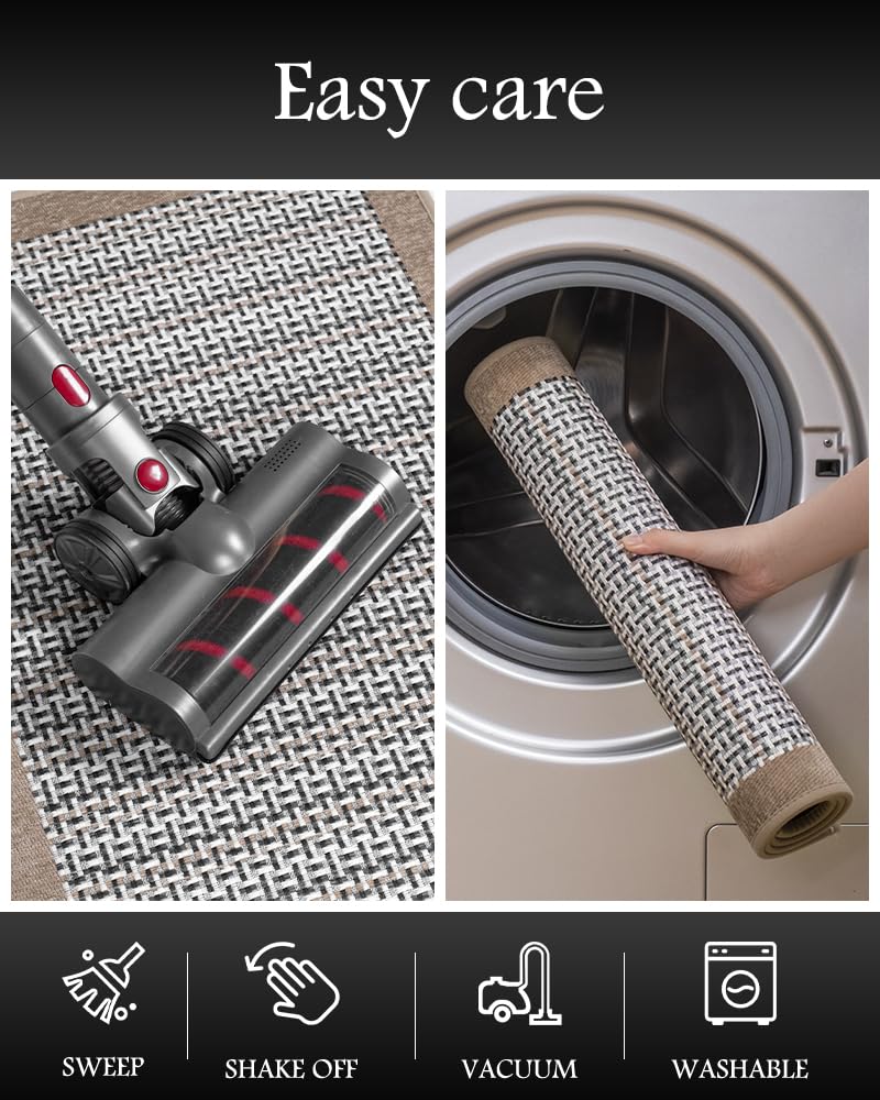 PADOOR Non Slip Kitchen Rugs Sets of 2 - Extra Large 2.5'x6' + 20"x32" Runner Rugs for Kitchen Floor Non Skid Washable, Absorbent Kitchen Mat for in Front of Sink 2 Piece Grey