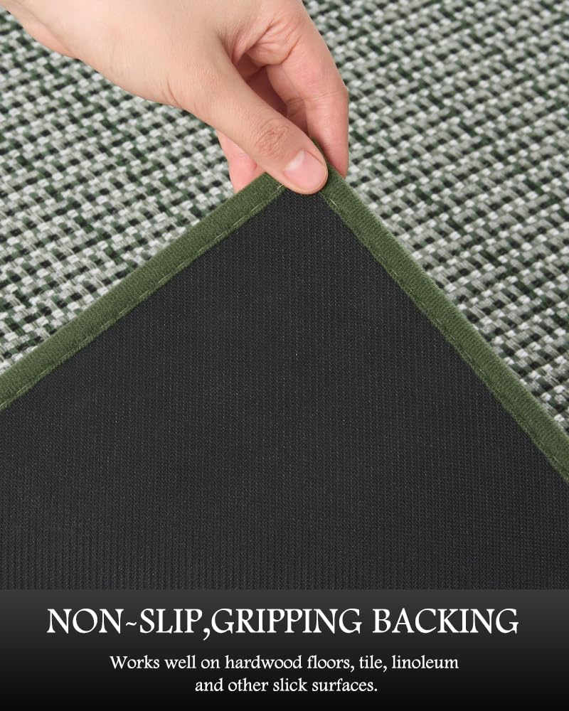 PADOOR Non Slip Kitchen Rugs Sets of 2 - Extra Large 2.5'x6' + 20"x32" Runner Rugs for Kitchen Floor Non Skid Washable, Absorbent Kitchen Mat for in Front of Sink 2 Piece Grey