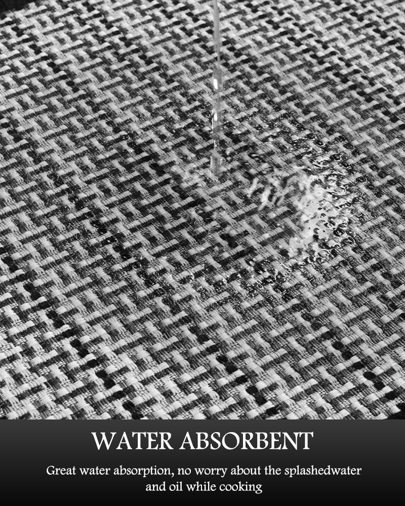 PADOOR Non Slip Kitchen Rugs Sets of 2 - Extra Large 2.5'x6' + 20"x32" Runner Rugs for Kitchen Floor Non Skid Washable, Absorbent Kitchen Mat for in Front of Sink 2 Piece Grey