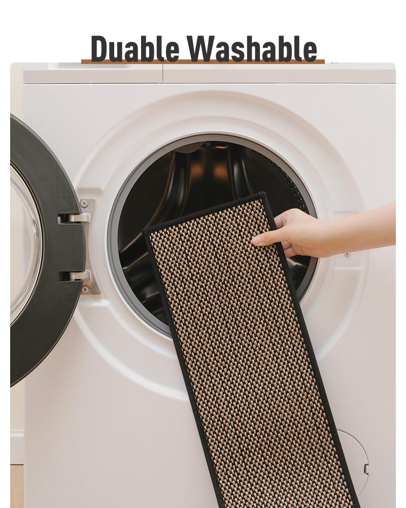 PADOOR Non Slip Stair-Treads,Rubber Backing Stair-Runners for Wooden Steps,15PCS Residue Free Carpet Stair Treads for Kids and Dogs 8"x30" Beige