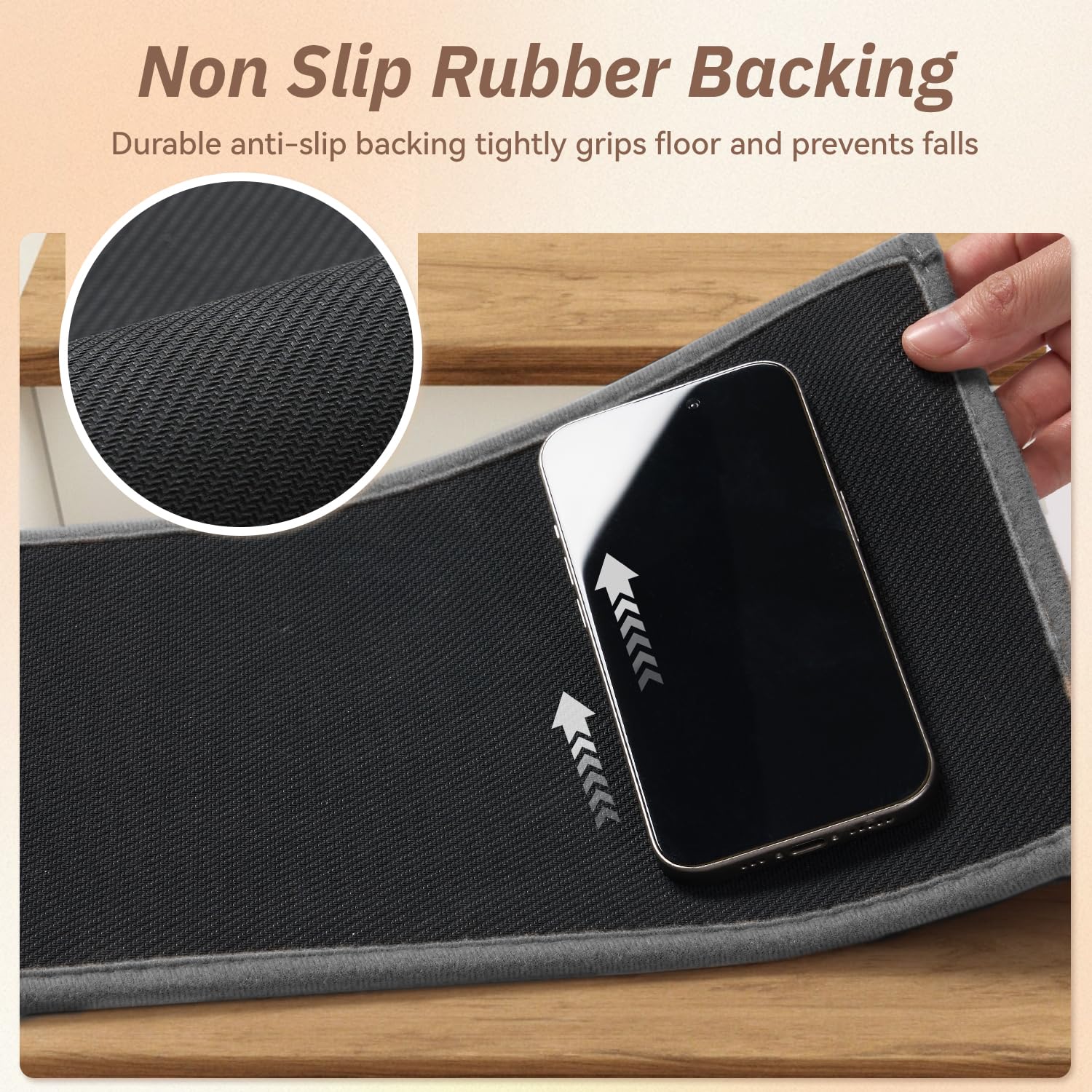 PADOOR Stair-Treads Non Slip 15PCS, Stair Treads for Wooden Steps Rubber Backing Indoor, Carpet Stair Treads Residue Free, Stair Runner Durable Stair-Carpet Treads for Kids and Dogs 8"x30" Beige