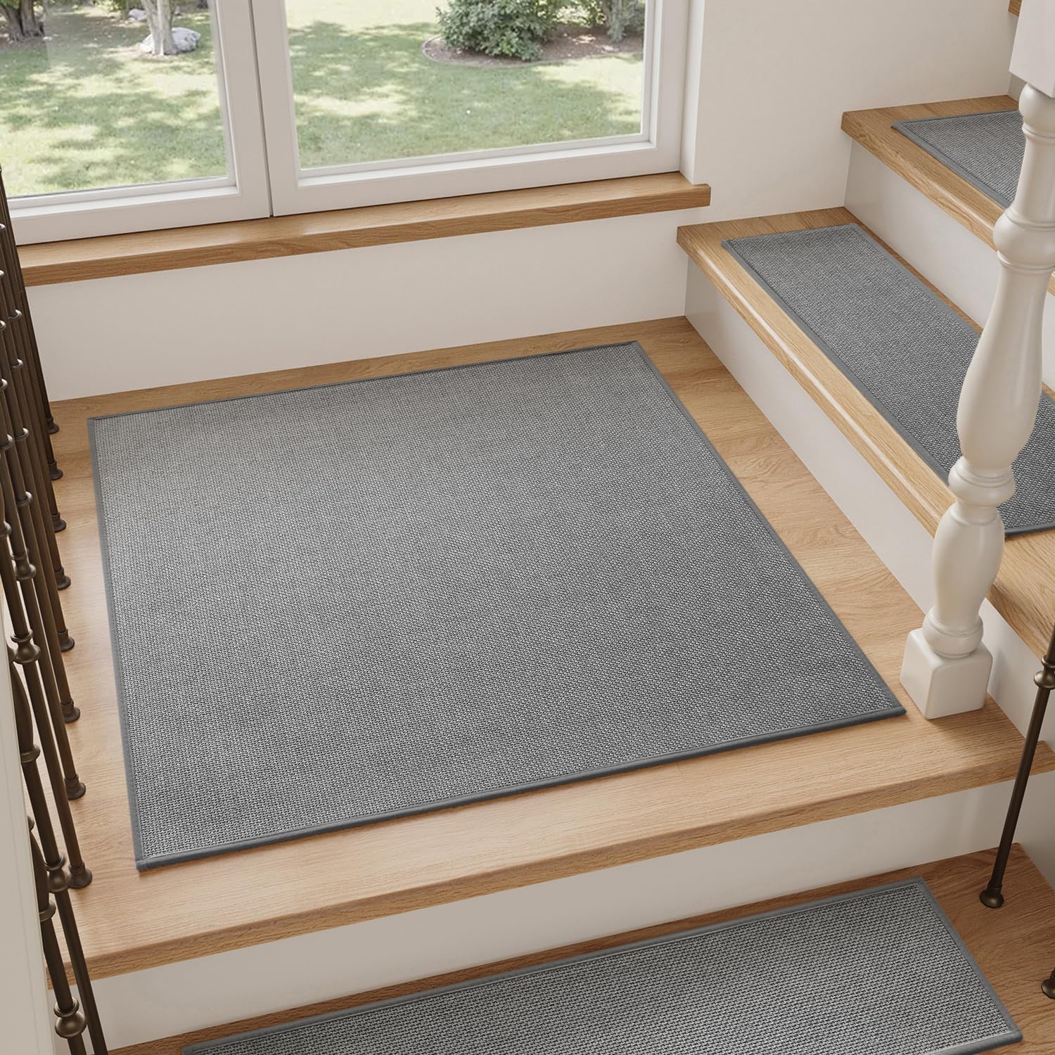 PADOOR Stair-Treads Non Slip 15PCS, Stair Treads for Wooden Steps Rubber Backing Indoor, Carpet Stair Treads Residue Free, Stair Runner Durable Stair-Carpet Treads for Kids and Dogs 8"x30" Beige