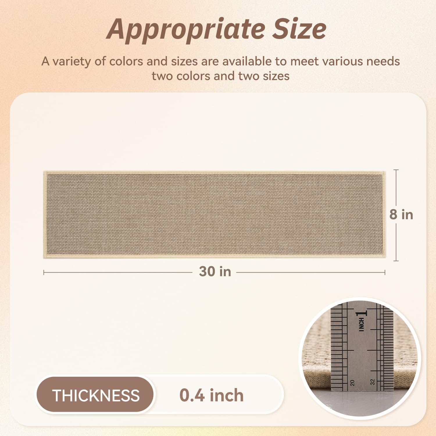 PADOOR Stair-Treads Non Slip 15PCS, Stair Treads for Wooden Steps Rubber Backing Indoor, Carpet Stair Treads Residue Free, Stair Runner Durable Stair-Carpet Treads for Kids and Dogs 8"x30" Beige