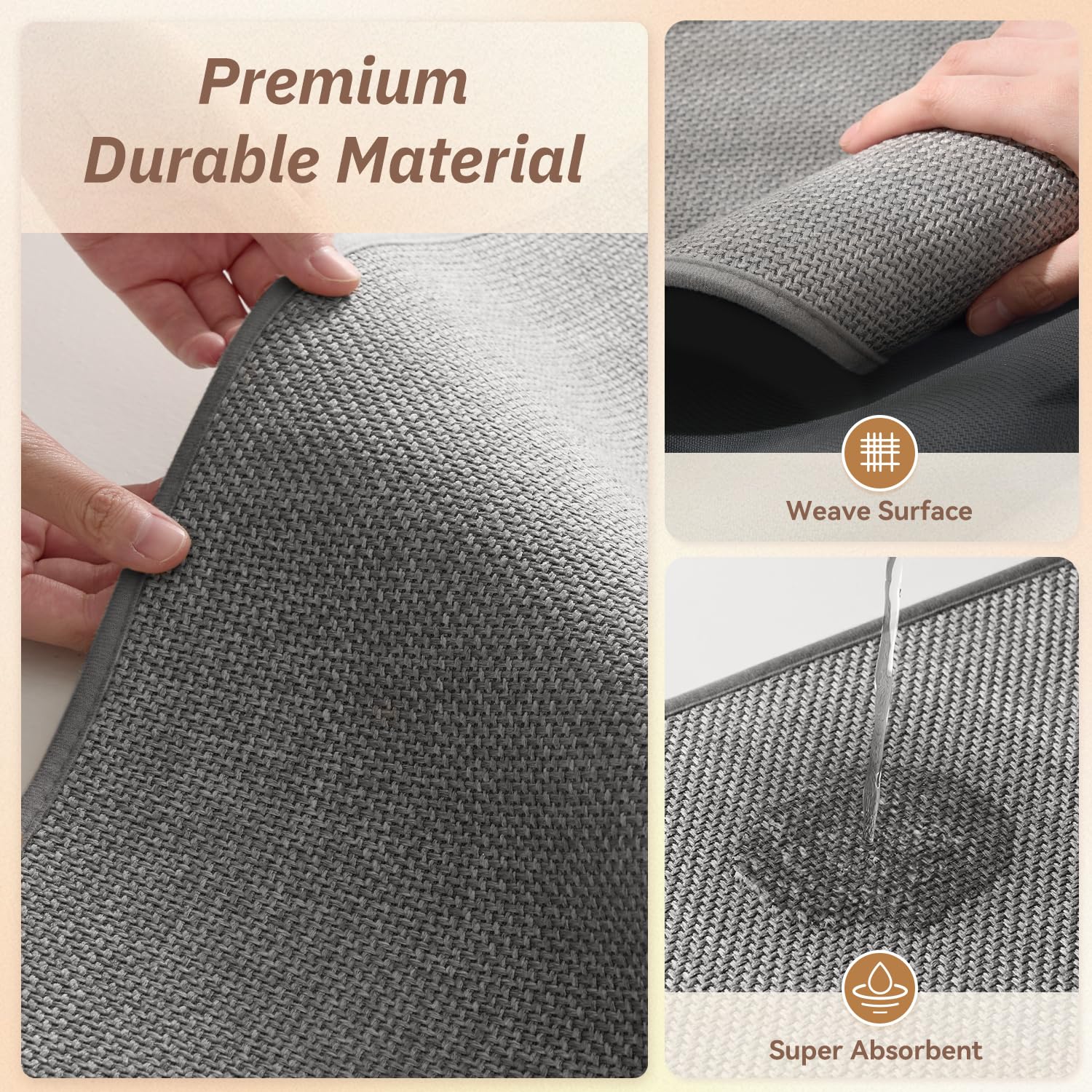 PADOOR Stair-Treads Non Slip 15PCS, Stair Treads for Wooden Steps Rubber Backing Indoor, Carpet Stair Treads Residue Free, Stair Runner Durable Stair-Carpet Treads for Kids and Dogs 8"x30" Beige