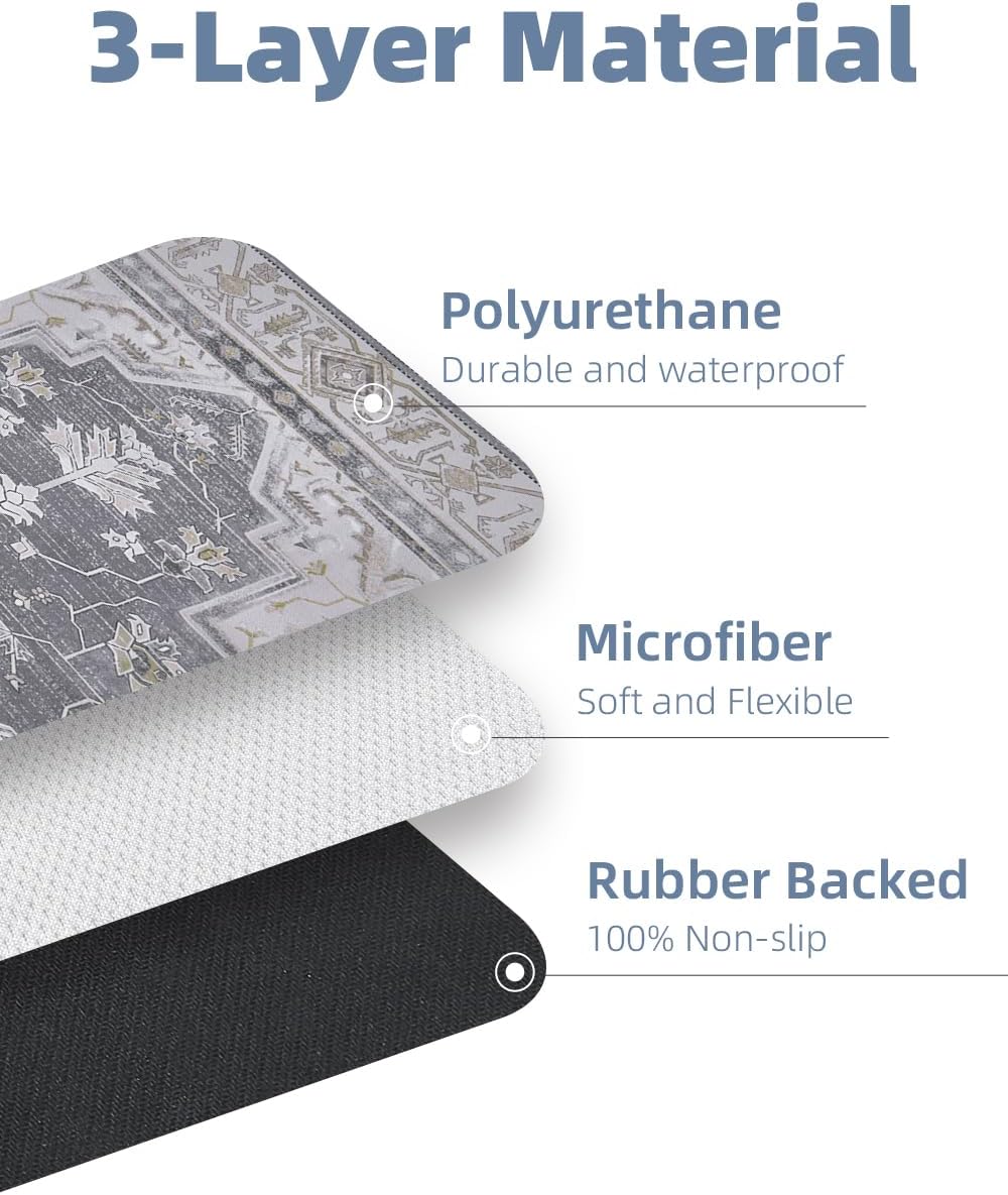 PADOOR Stair-Treads Non Slip for Wooden Steps, 15psc Rubber Backing 8" X 30" Staircase Step Treads Indoor Residue Free, Reusable Carpet Stair Treads Waterproof Stair Runner for Dogs, Kids - Grey