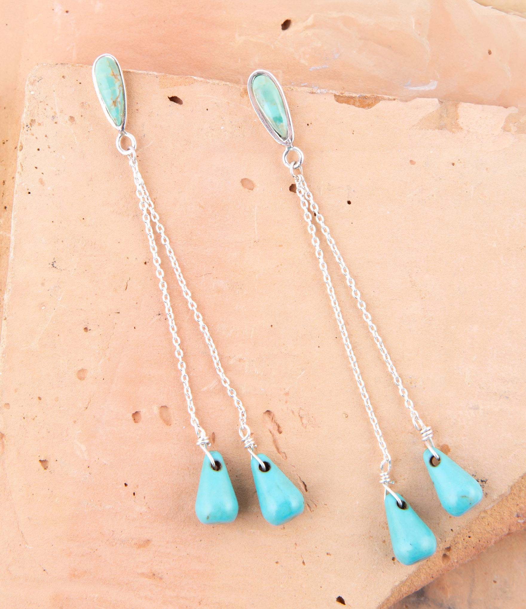 Palios Turquoise Cascade Post Earrings