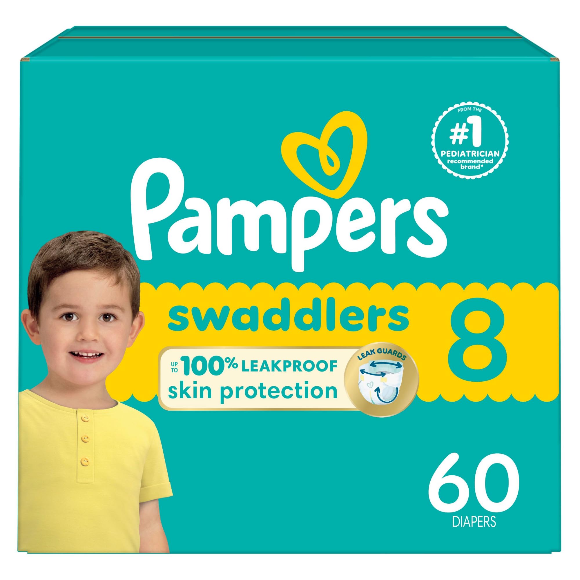 Pampers Baby Diapers - Swaddlers - Size 5, 132 Count, Ultra Absorbent Disposable Infant Diaper
