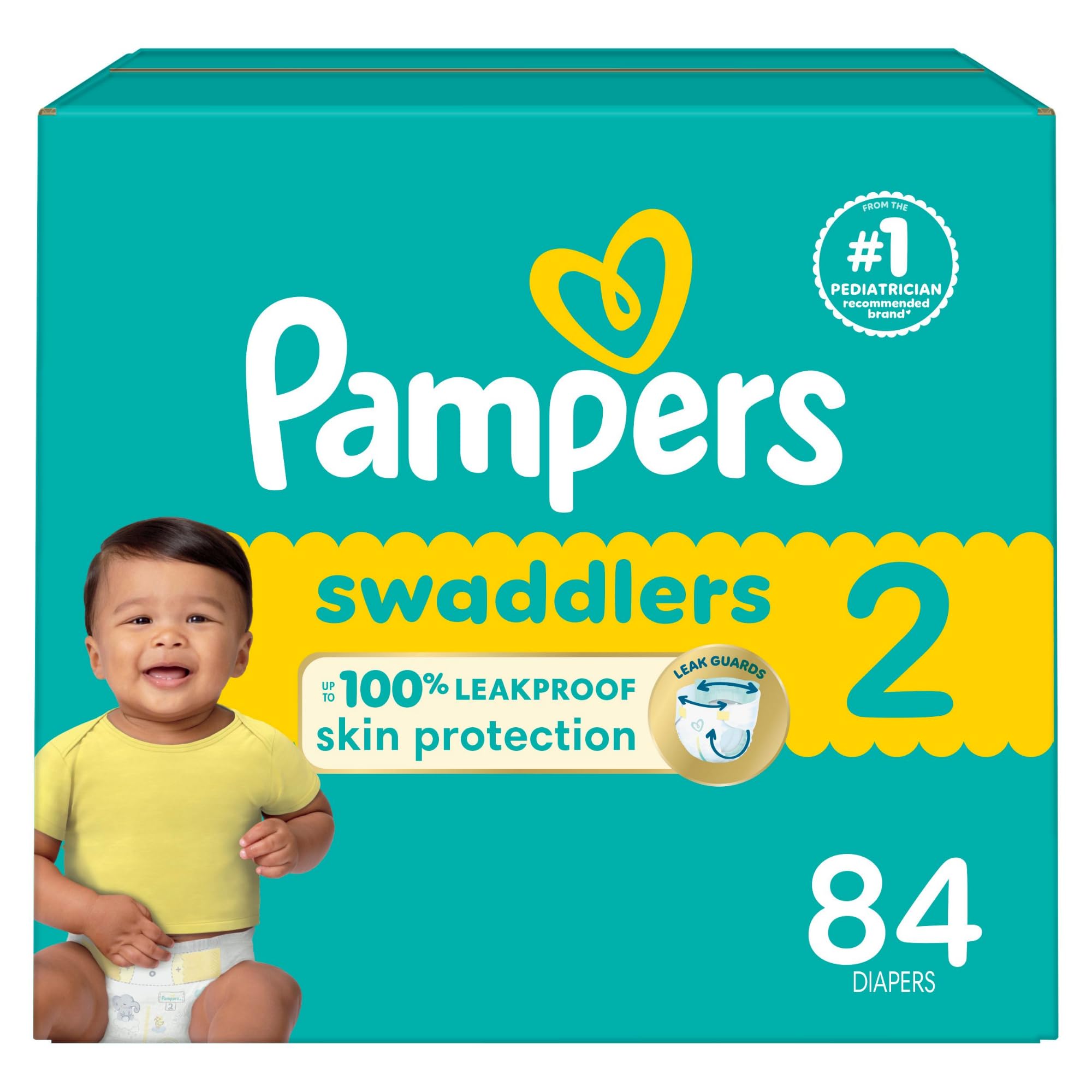 Pampers Baby Diapers - Swaddlers - Size 5, 132 Count, Ultra Absorbent Disposable Infant Diaper