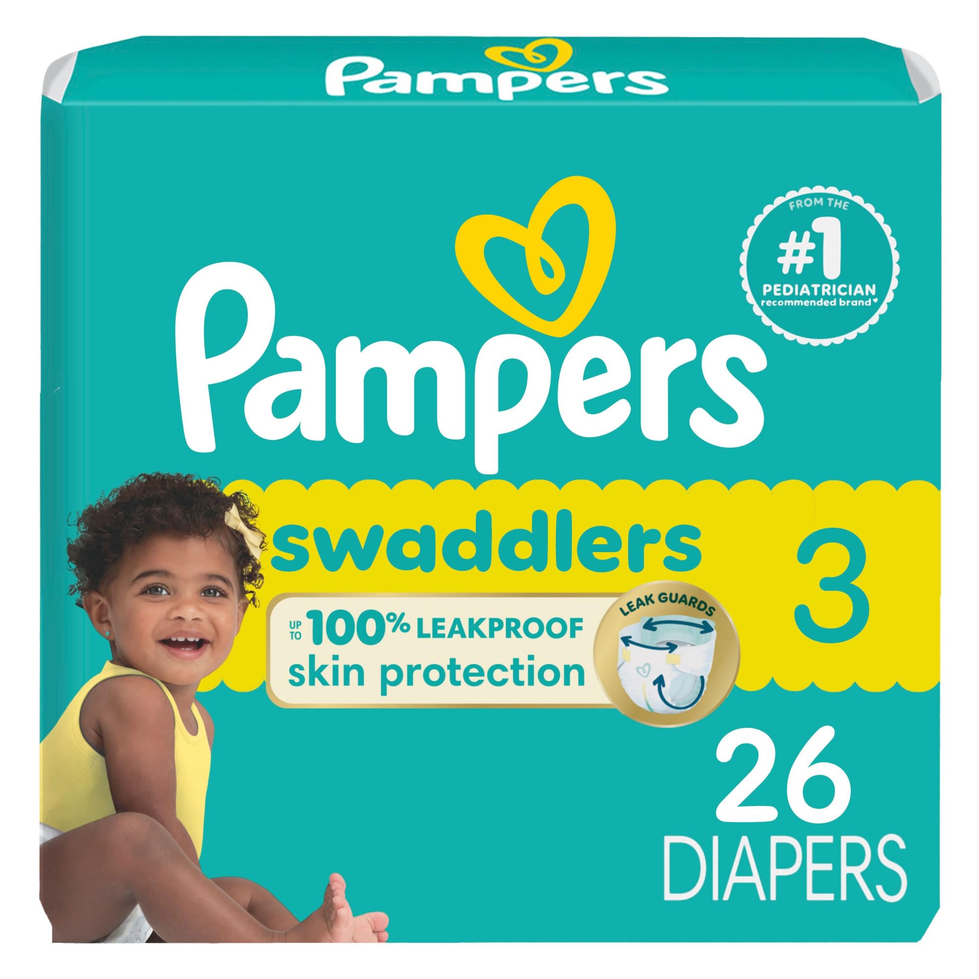 Pampers Baby Diapers - Swaddlers - Size 5, 132 Count, Ultra Absorbent Disposable Infant Diaper