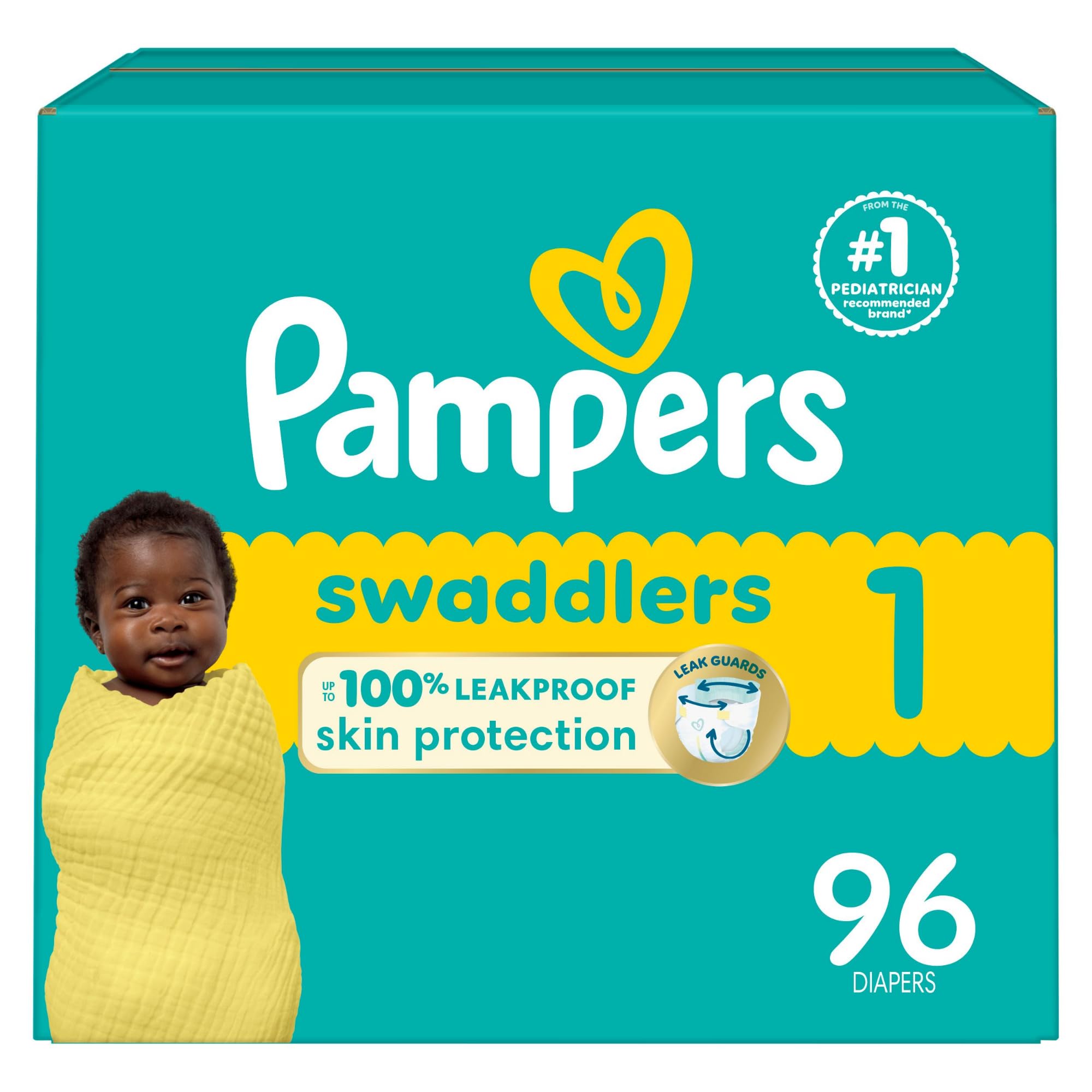 Pampers Baby Diapers - Swaddlers - Size 5, 132 Count, Ultra Absorbent Disposable Infant Diaper