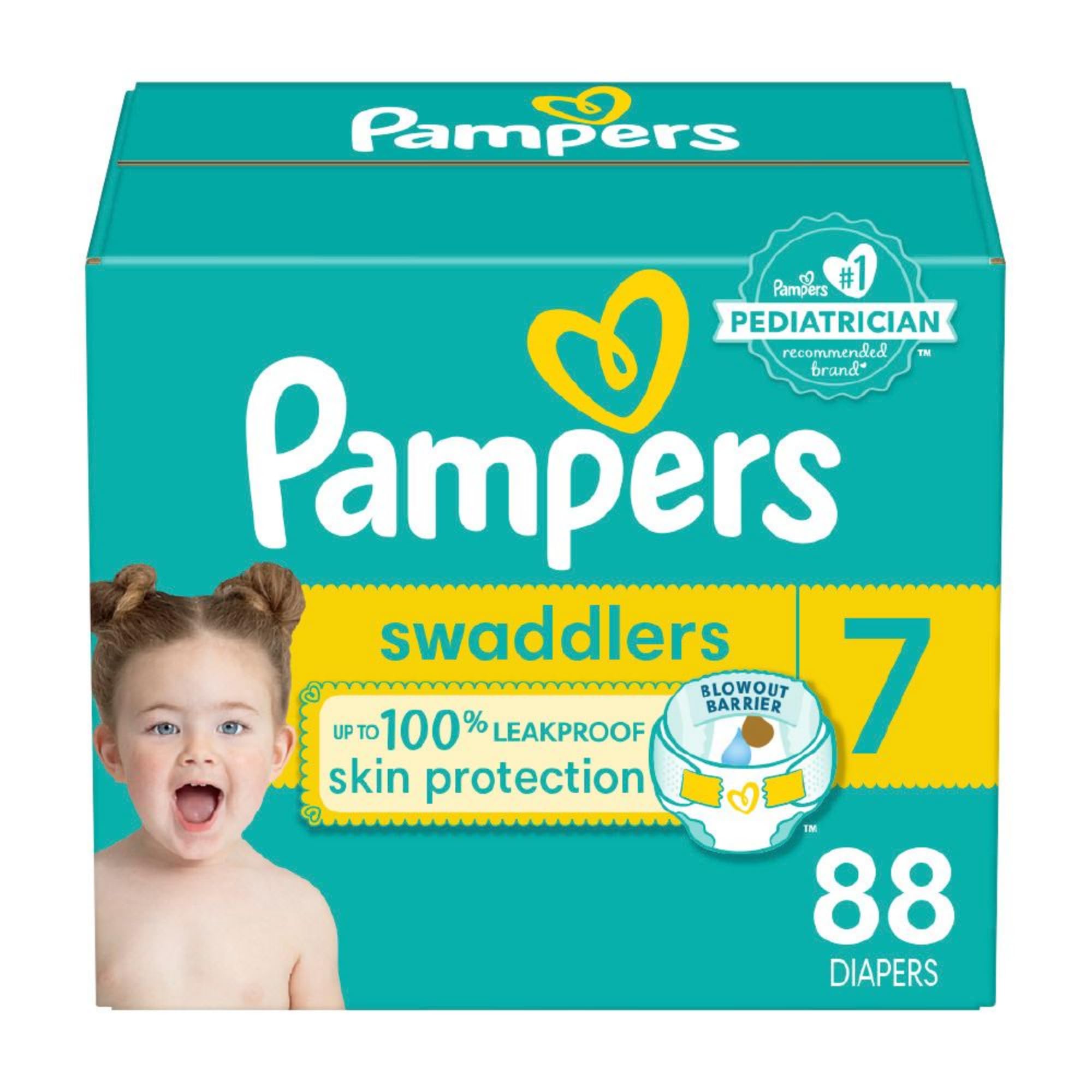 Pampers Baby Diapers - Swaddlers - Size 5, 132 Count, Ultra Absorbent Disposable Infant Diaper