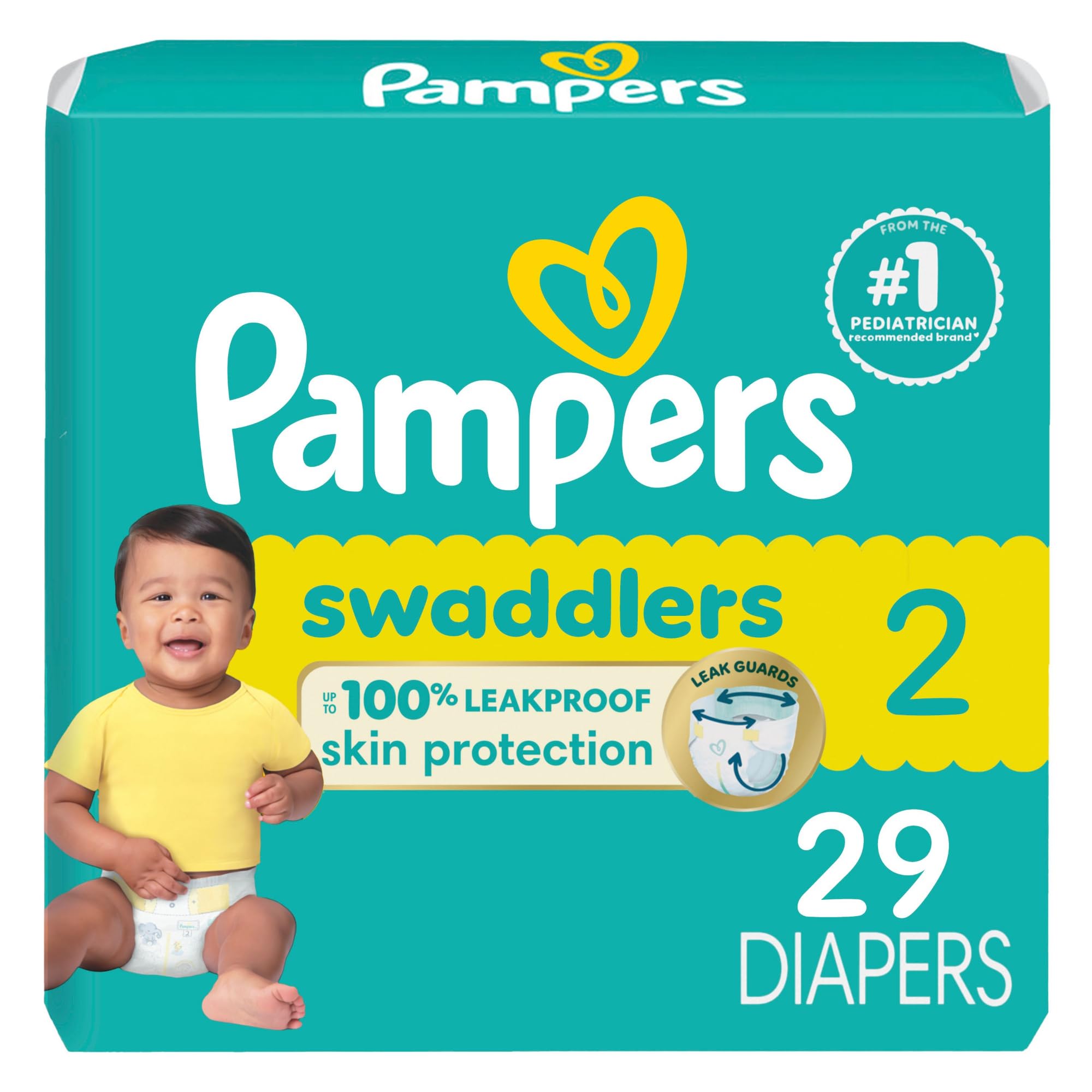 Pampers Baby Diapers - Swaddlers - Size 5, 132 Count, Ultra Absorbent Disposable Infant Diaper