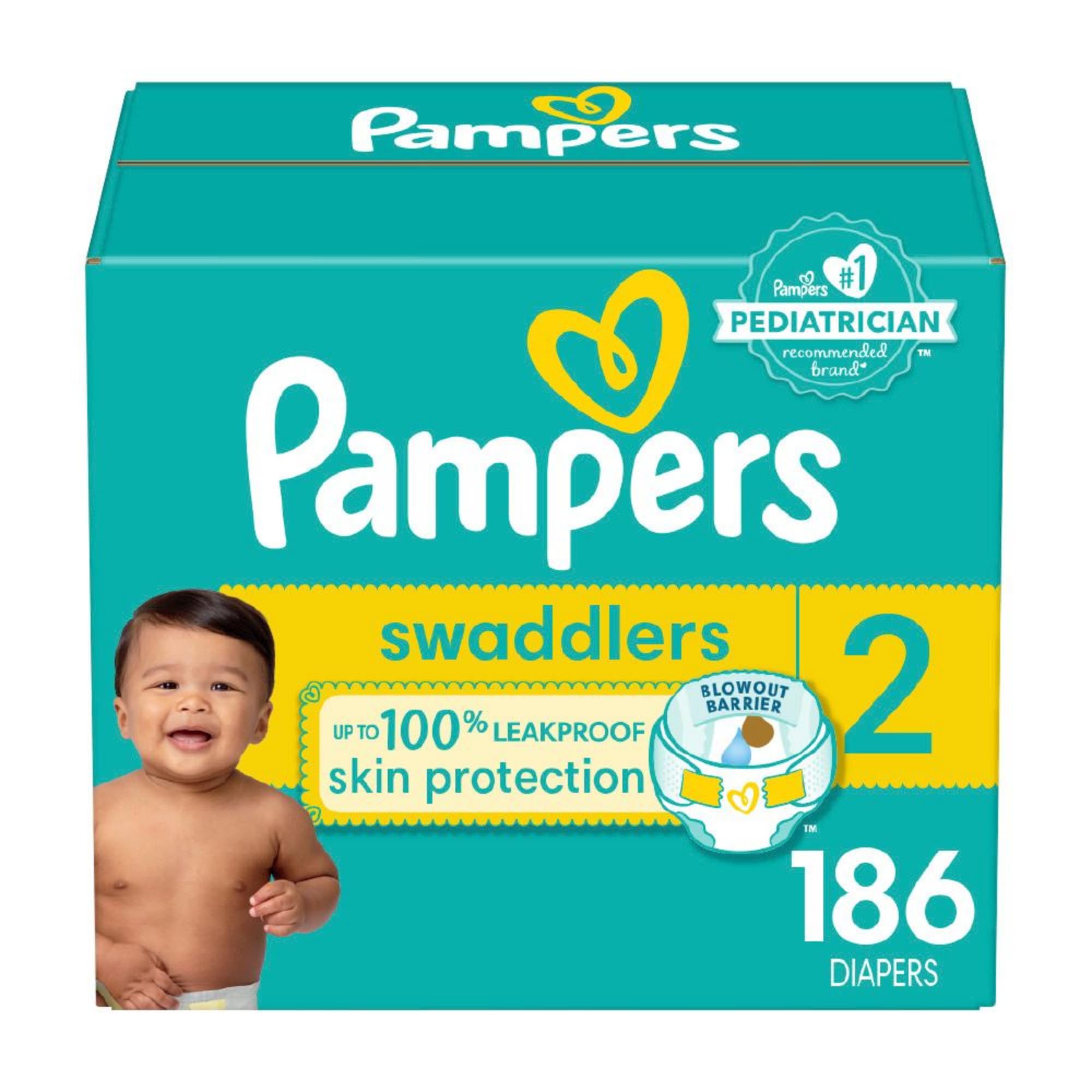 Pampers Baby Diapers - Swaddlers - Size 5, 132 Count, Ultra Absorbent Disposable Infant Diaper