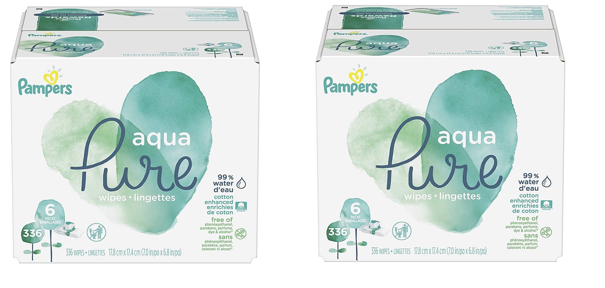 Pampers Baby Wipes Aqua Pure, 99% water-based wipes, Hypoallergenic and Unscented Baby Wipes, 672 Wipes Total (12 Flip-Top Packs)